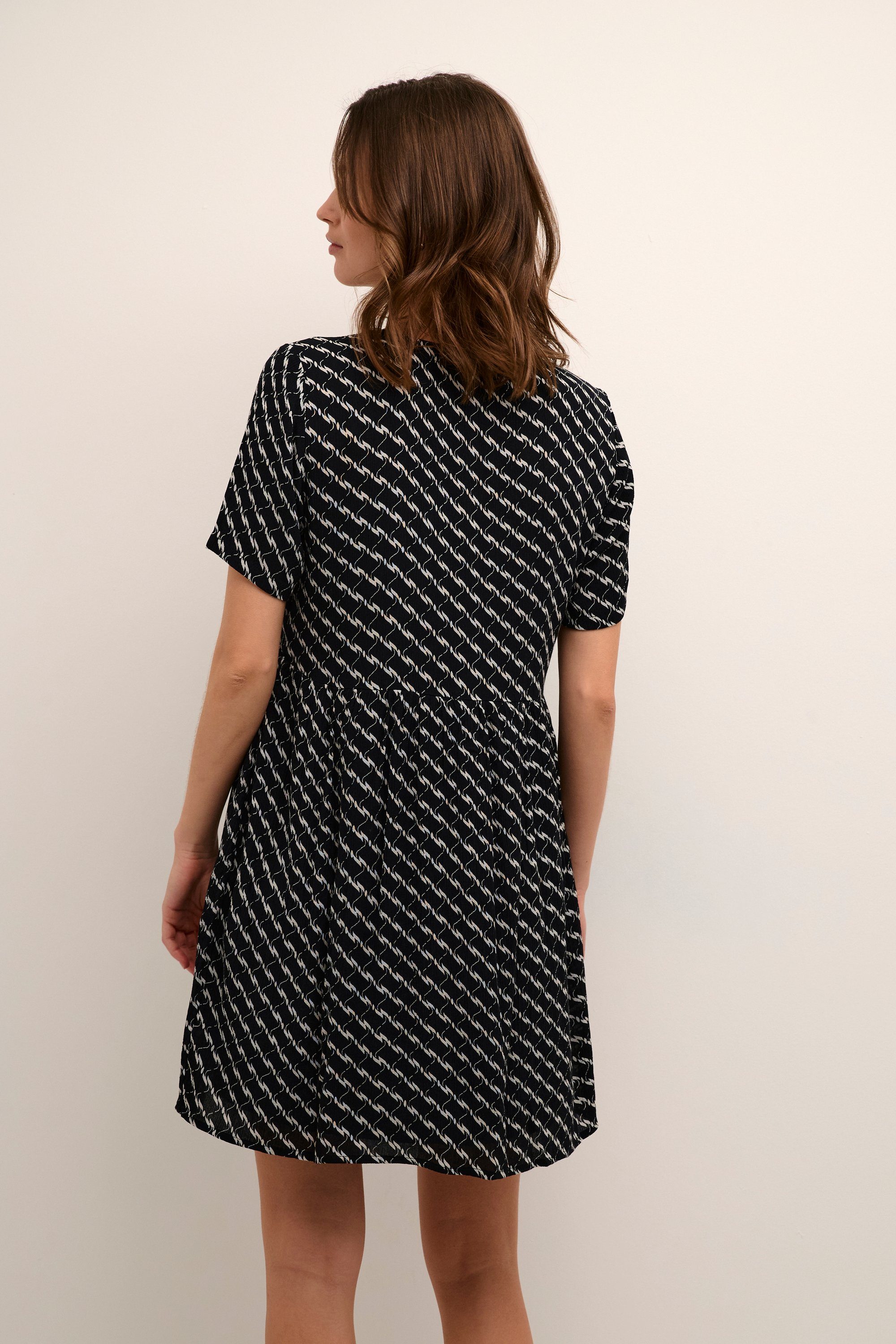 KAFFE Print Jerseykleid Black/Chalk KAmarita Graphic Kleid