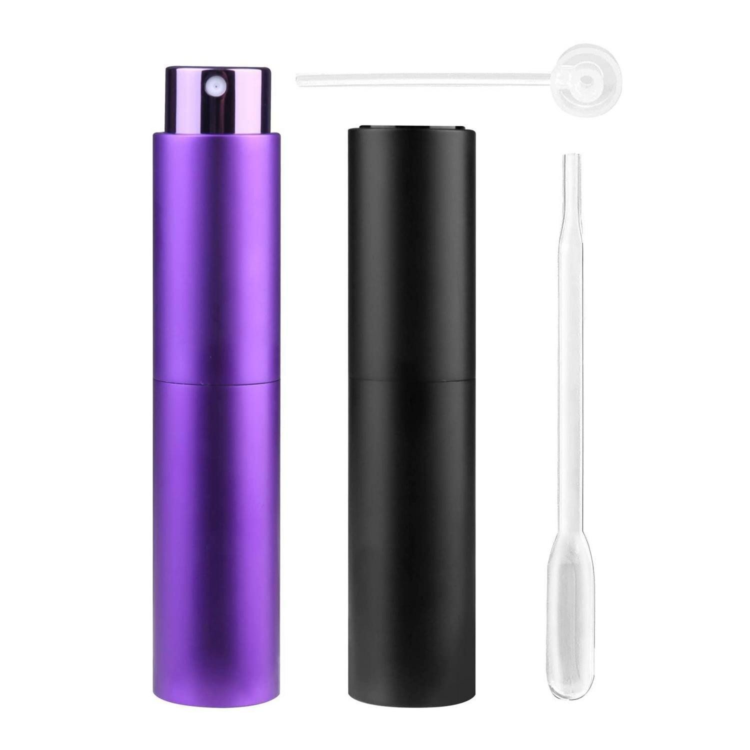 LuxusKollektion Parfümzerstäuber Parfüm Zerstäuber Reise 2x10ml Schwarz/Dunkelviolett (2 St)