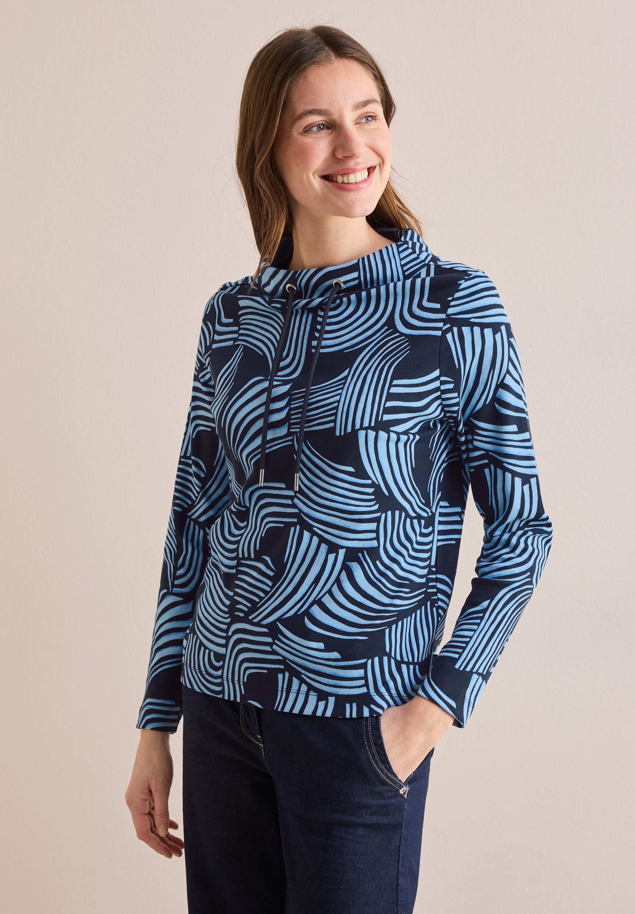 CECIL Langarmshirt aus reiner Baumwolle günstig online kaufen