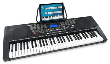 McGrey Home Keyboard LK-6150 - Einsteiger-Keyboard mit 61 Leuchttasten, (Schüler-Set, 2 tlg., mit Notenhalter & Keyboardschule), 255 Sounds und Rhythmen - integrierter MP3-Player & Lernfunktionen