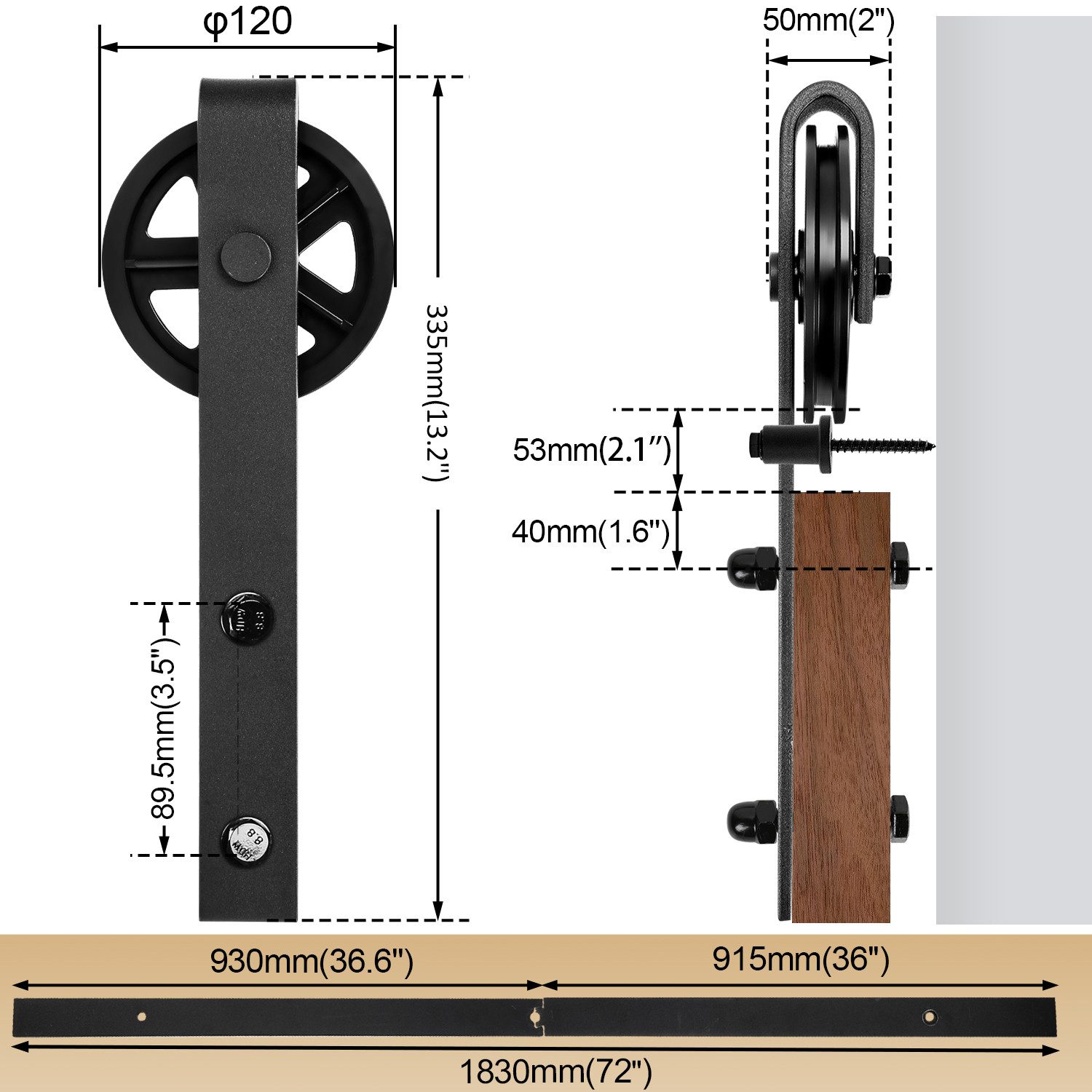 Clanmacy Schiebetür Schiebetürsystem Bodenführungsrolle Schiebetürbeschlag— günstig online kaufen