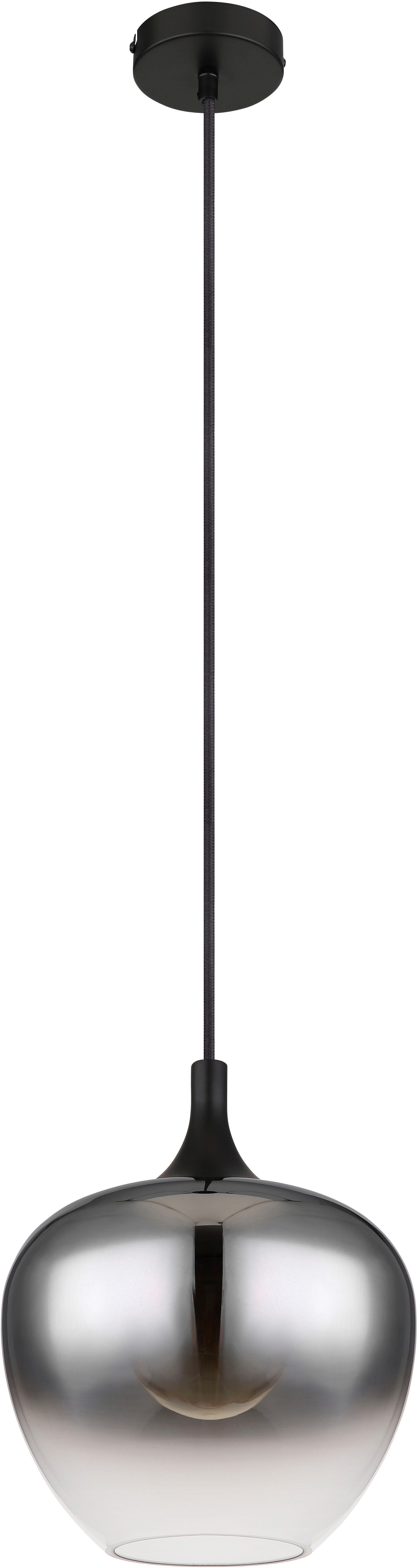 GLOBO LIGHTING Hängeleuchte MAXY, ohne Leuchtmittel, Hängeleuchte, schwarze Aufhängung, Rauchglas, E27