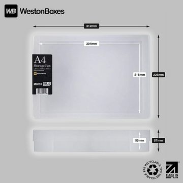 WestonBoxes Aufbewahrungsbox WestonBoxes DIN A4 Aufbewahrungsboxen Stapelbar Transparent (10 St)