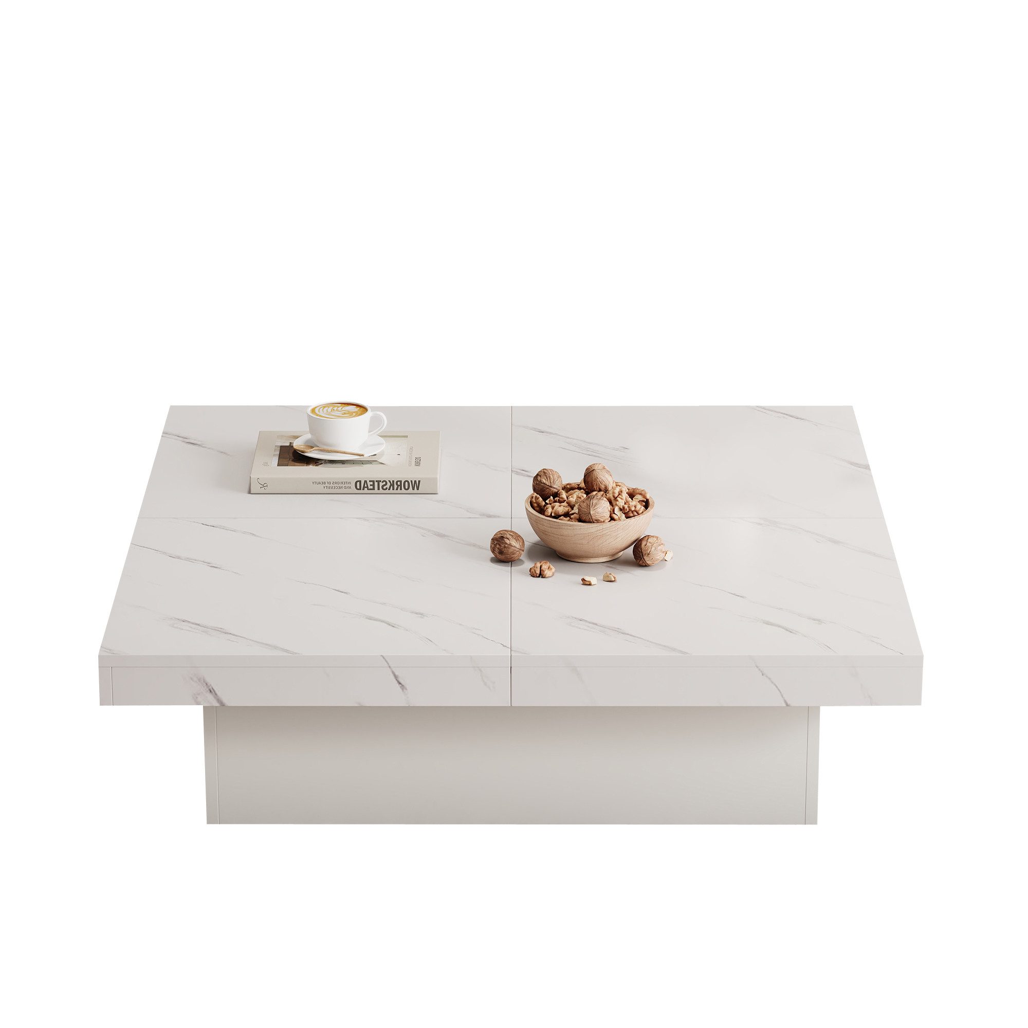 REDOM Couchtisch Quadratischer Couchtisch mit Marmor-Optik günstig online kaufen