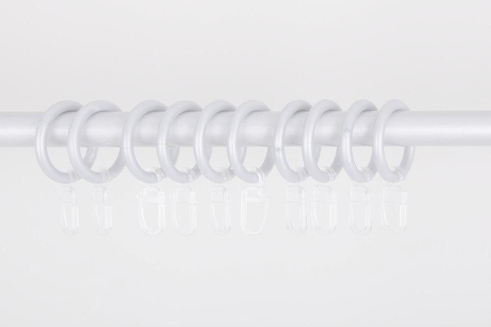 Clever-Kauf-24 Gardinenring 1 Set = 10 Stück Ringe mit Haken für 16mm Stilgarnituren, (10-St)