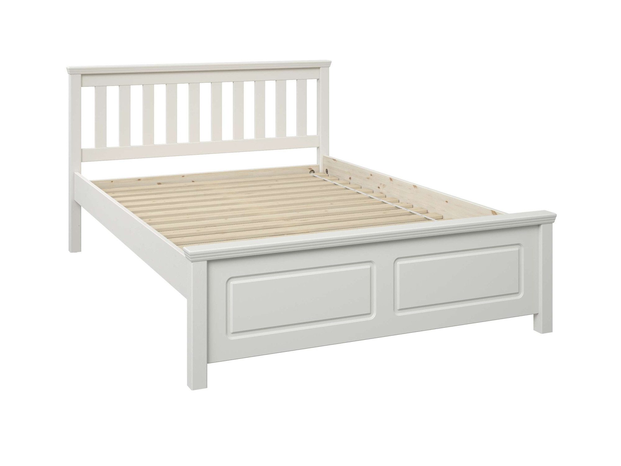 OTTO home Bett Fredegard, skandinavischer Stil, vielseitig kombinierbar, 2 Breiten (180er oder 140er Breite), Sprossen am Kopfteil, mit Lattenrost, Kassettenoptik