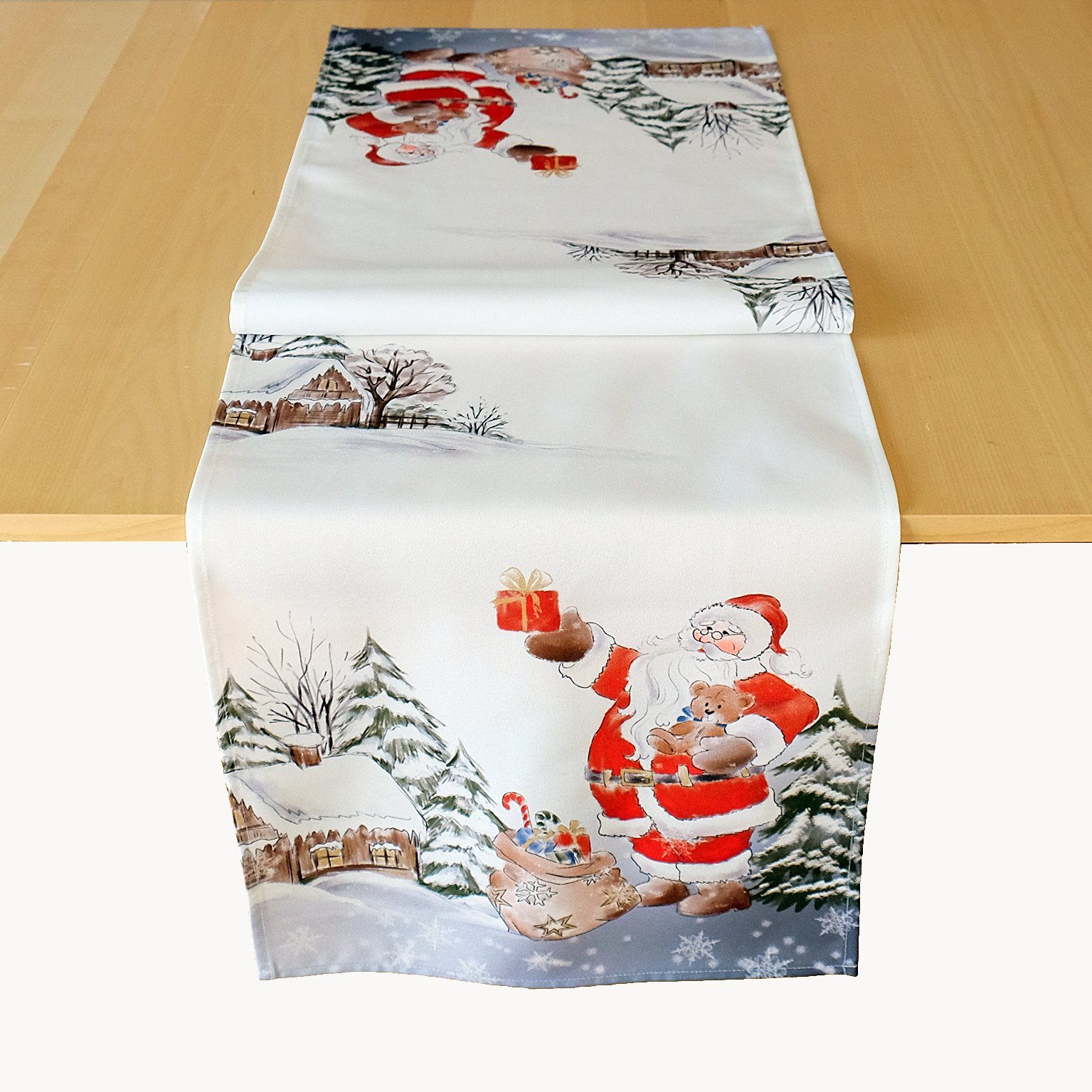 Raebel Tischdecke Druckmotiv Weihnachtsmann Winter, bedruckt