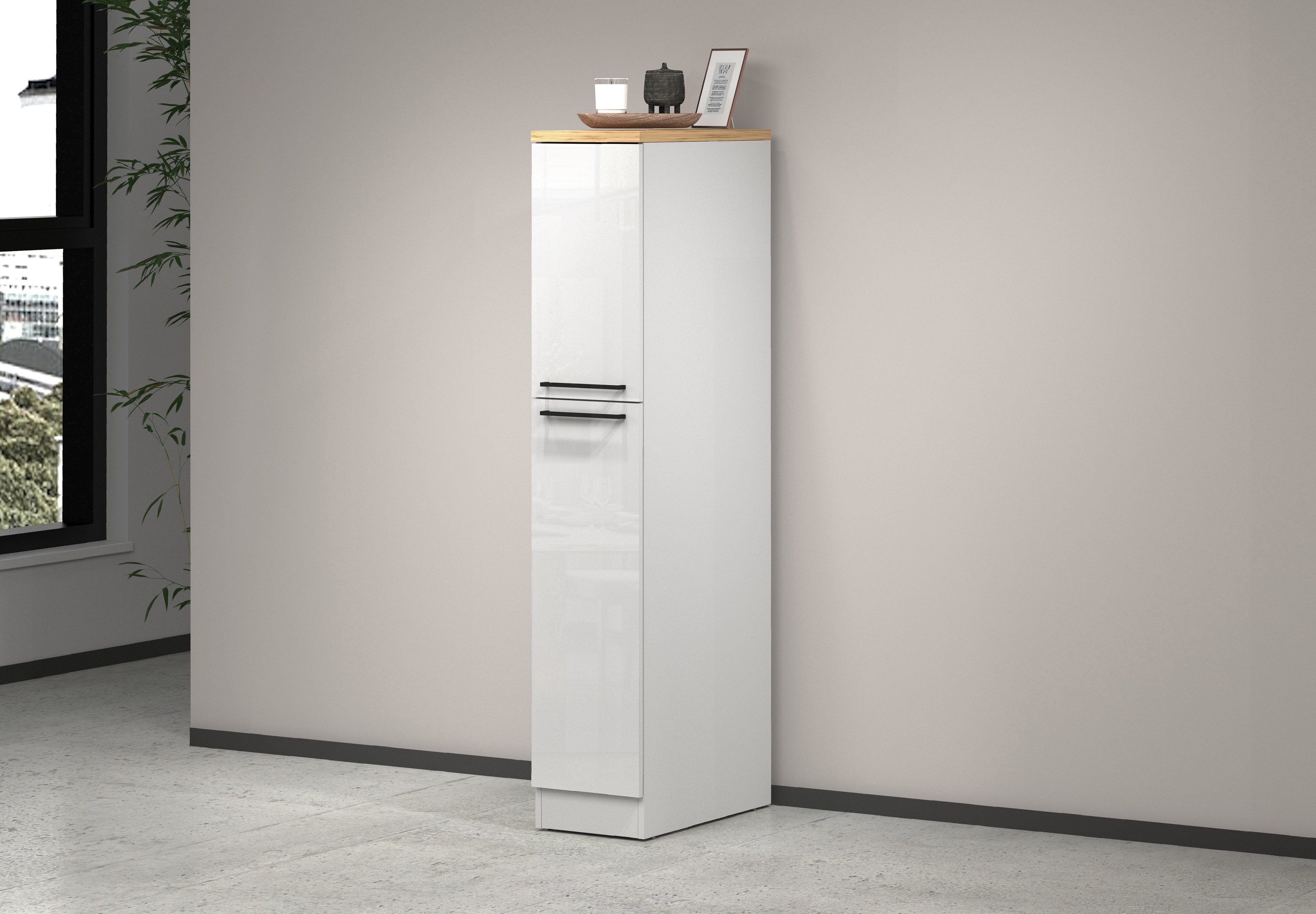 KOCHSTATION Apothekerschrank KS-Sole Breite 30 cm, 2 Auszüge, 4 Fächer