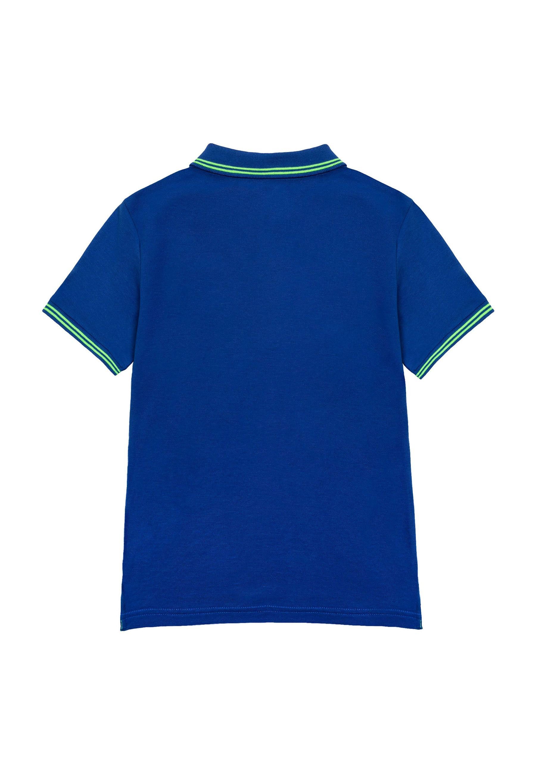 MINOTI Poloshirt mit (1y-14y) Kontrastelementen Poloshirt Blau