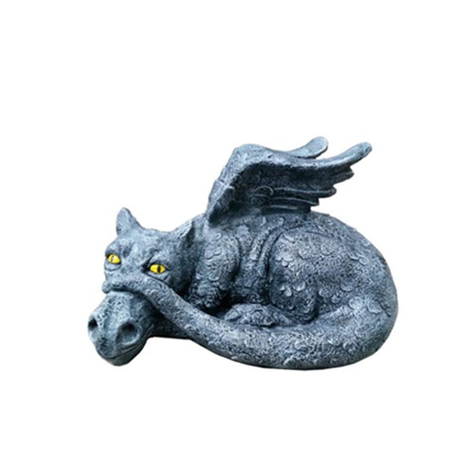 Xlmoebel Dekofigur Drachen Statue Skulptur 53x52 cm Figuren für die Wohnung, Made in Europa