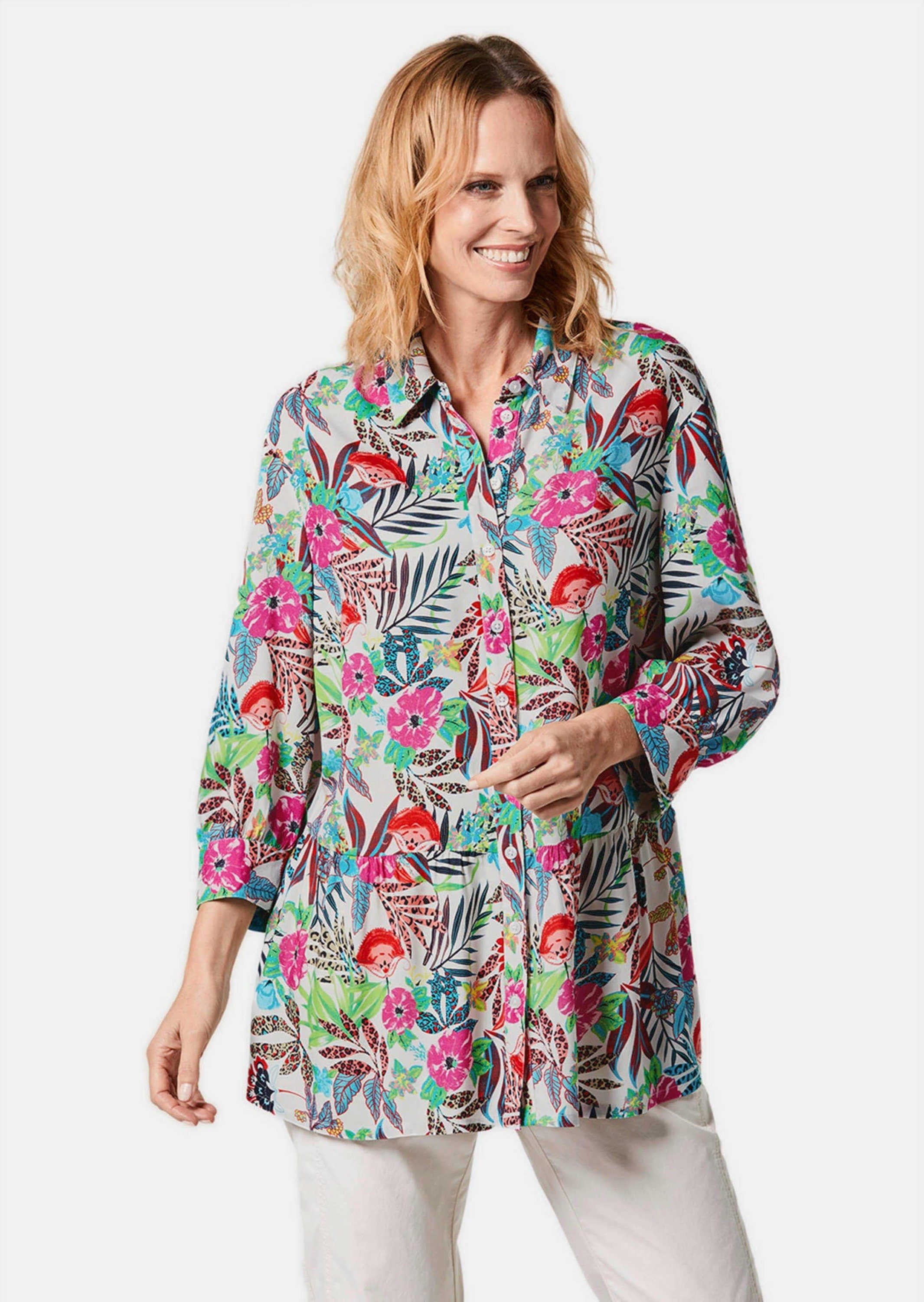 GOLDNER Hemdbluse Kurzgröße: Druckbluse in exotischem günstig online kaufen