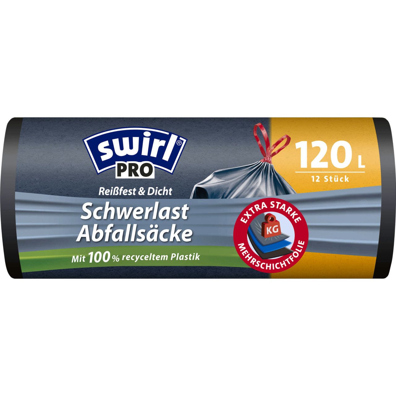 Swirl Müllbeutel Swirl® Schwerlast-Säcke Profi mit Zugband 120 L