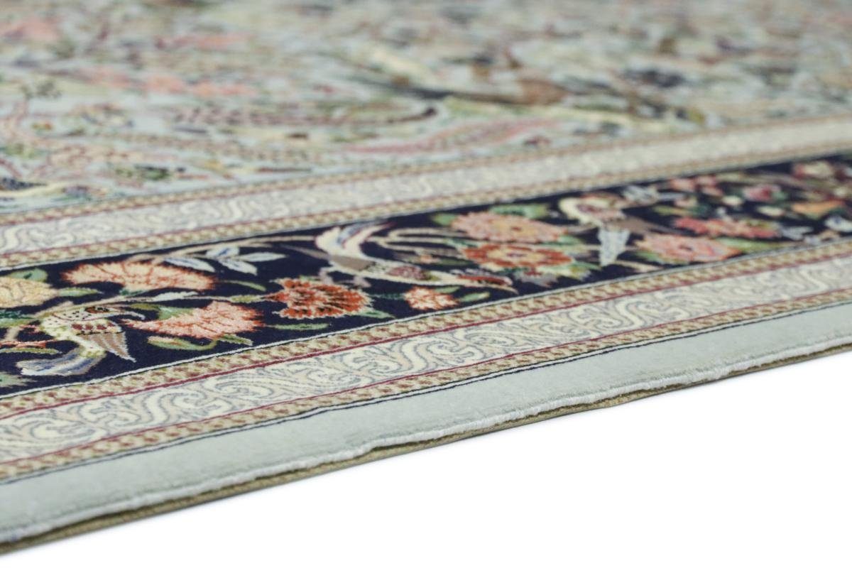 Signiert 142x213 Handgeknüpfter Höhe: Seidenkette Nain Isfahan Orientteppich mm rechteckig, 6 Trading, Orientteppich,