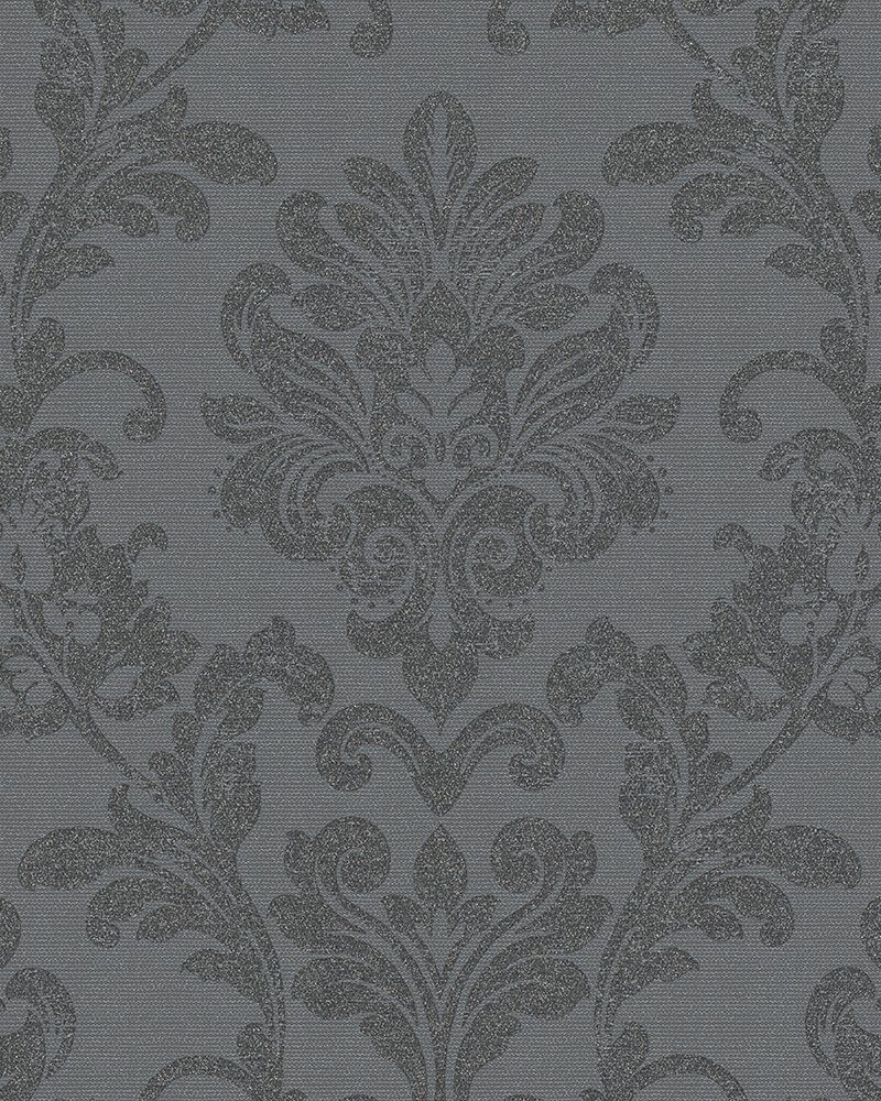 Marburg schwarz/silber floral Vliestapete,