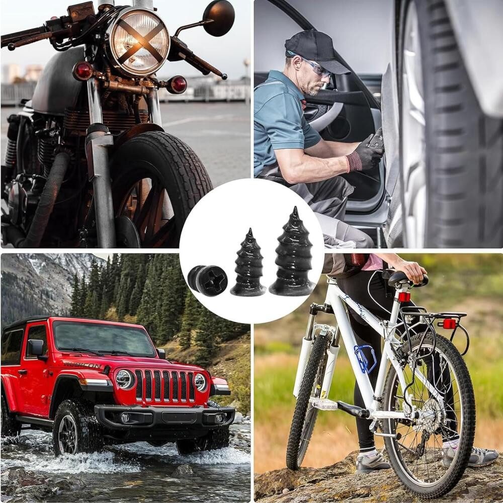 FELIXLEO Tire Repair Kit, 40-Piece Tire Repair Kit for Cars and Motorcycles, Tubeless Repair Kit, 1-Piece