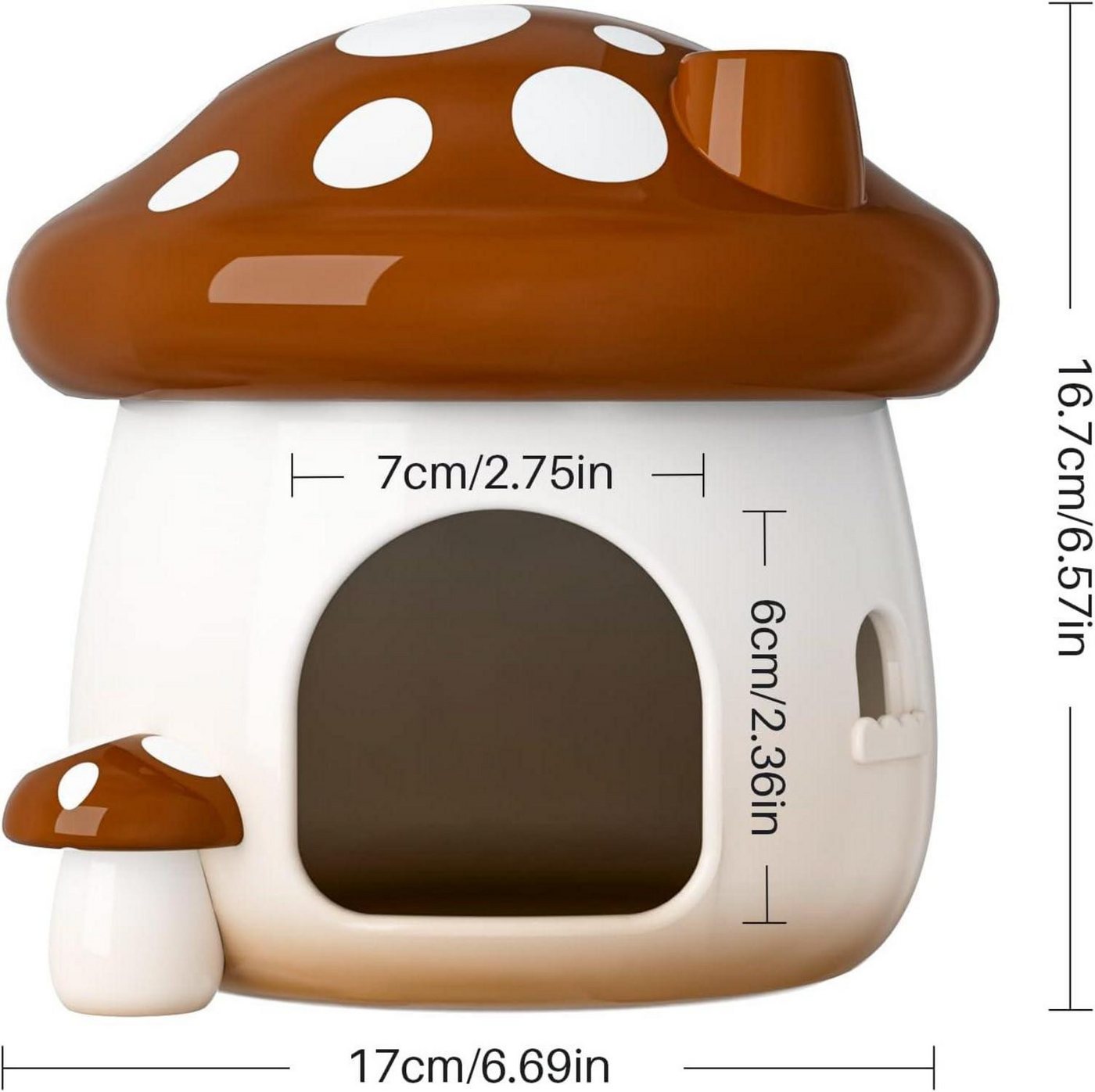 Thumbnail - LuxusKollektion Kleintierkäfig Hamsterversteck Keramik pilzförmiges Haus Zwerghamster Rennmäuse