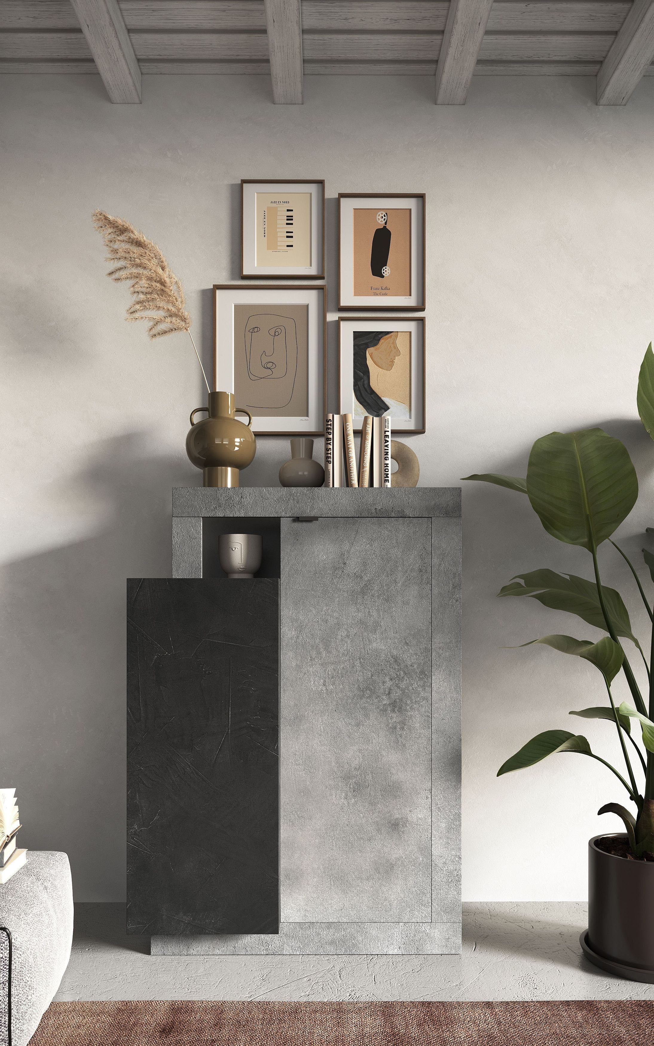 Home affaire Highboard Freedom, Breite 87 cm mit 2 Türen, Höhe 142 cm (in verschiedenen Farben)
