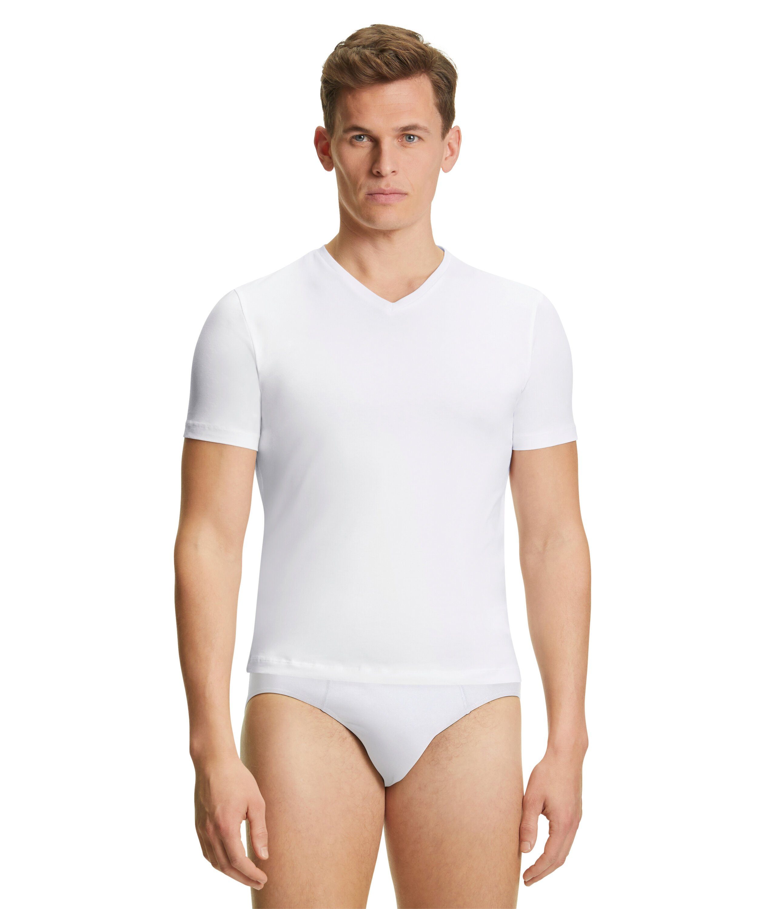 FALKE Unterziehshirt 2-Pack (2-St) Softe Baumwolle mit Elasthan white (2000)