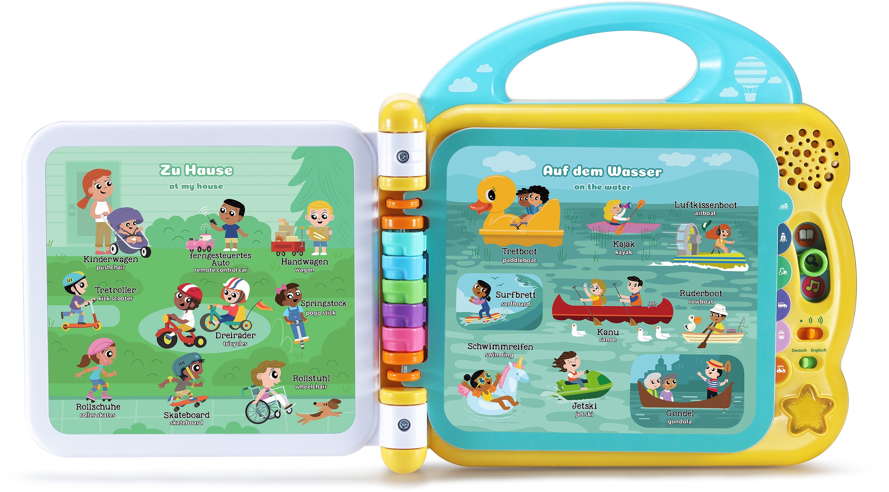 Vtech® Kinderbuch VTechBaby, Mein 100-Wörter-Buch Fahrzeuge & Fortbewegungsmittel, mit Sound