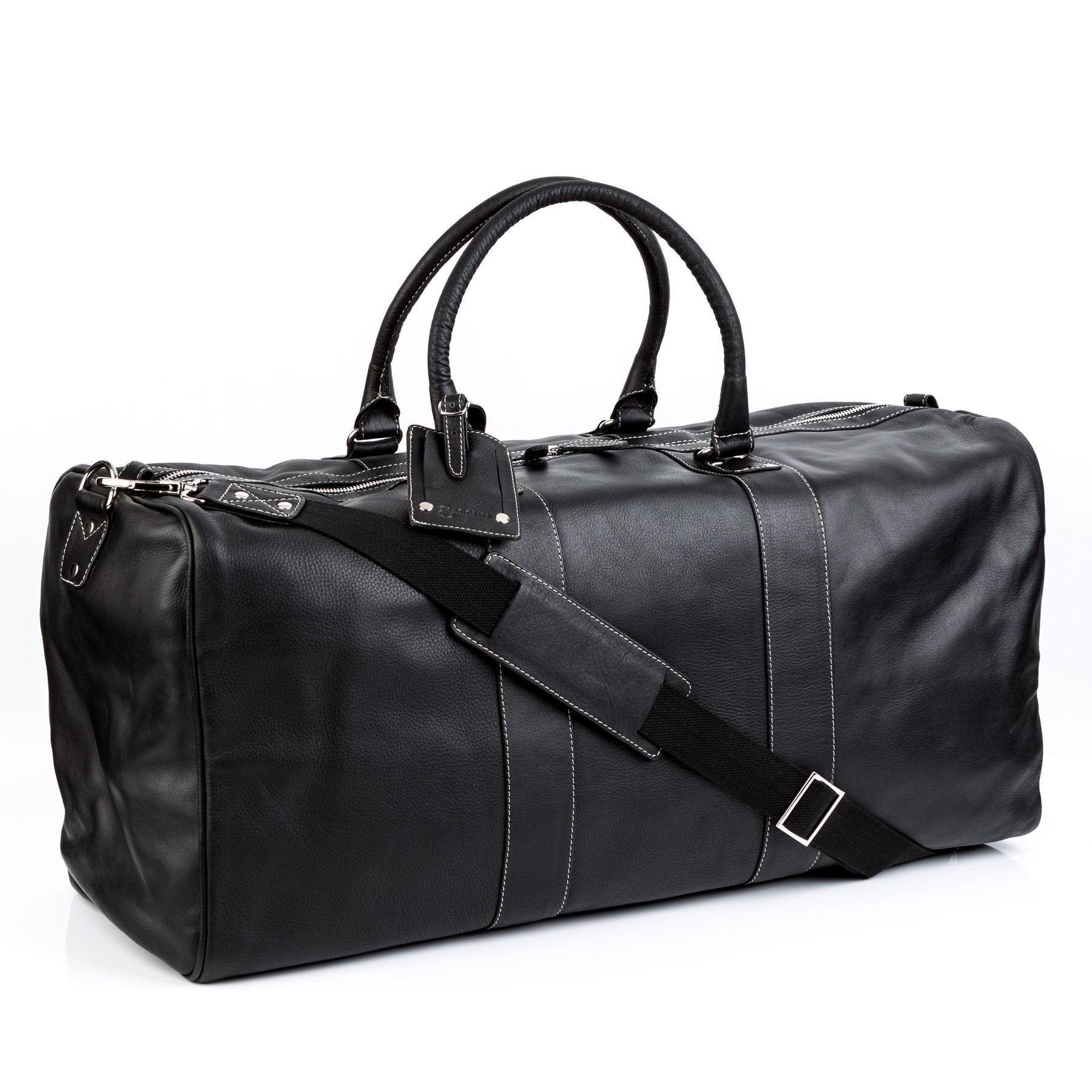 BACCINI Reisetasche echt Leder Weekender groß Ledertasche schwarz TOBY, Echtleder Reisegepäck für Damen & Herren, Sporttasche XL schwarz