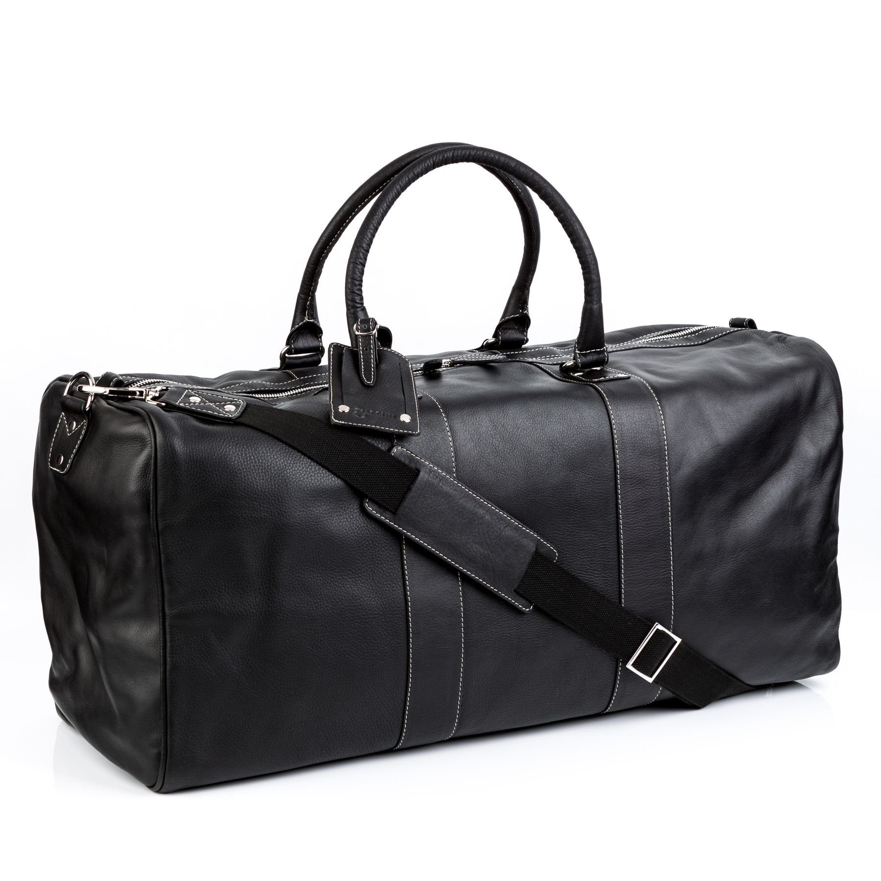 BACCINI Reisetasche Leder Weekender Unisex TOBY, Echtleder Reisegepäck für Damen & Herren, Sporttasche XL schwarz