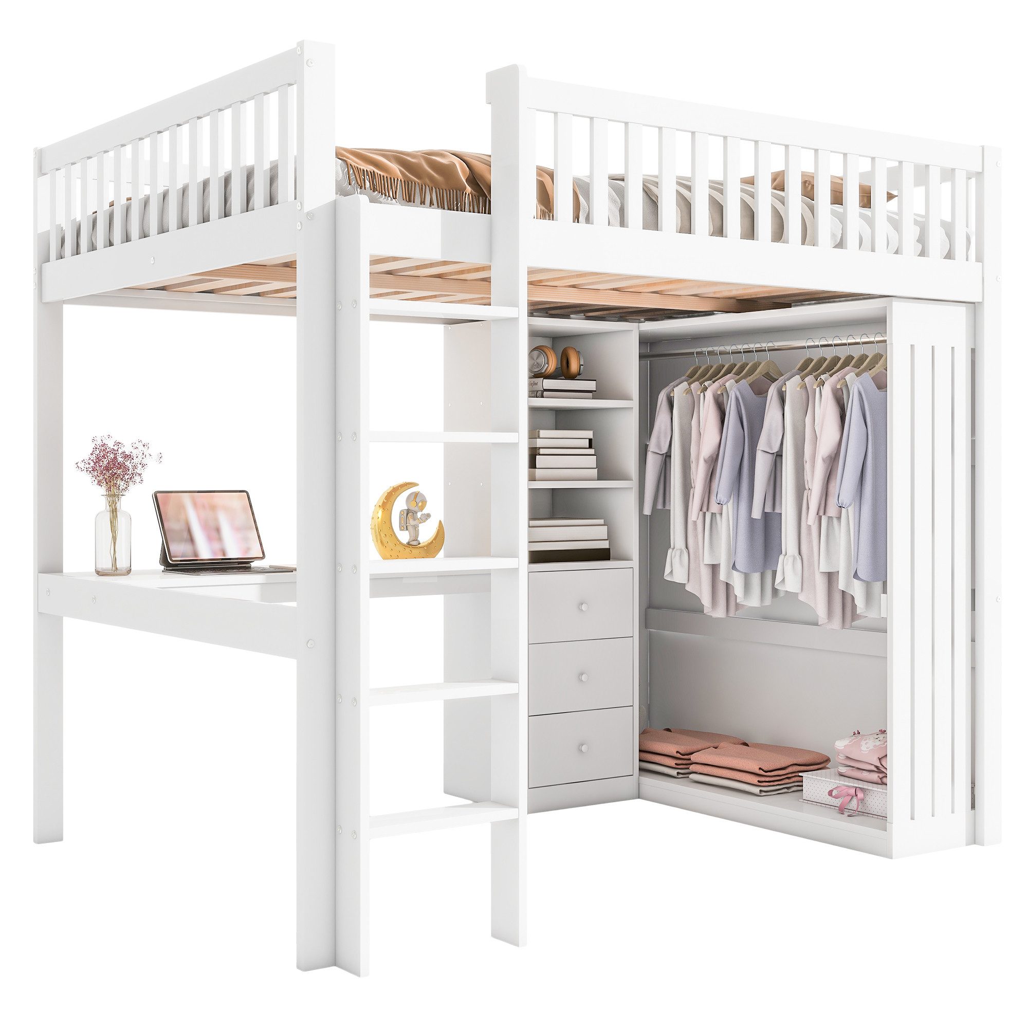Hochbett Funktionsbett,Kinderbett,mit Schreibtisch
