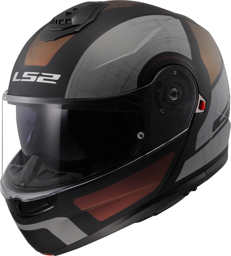 LS2 Motorradhelm FF908 Strobe II Orion Klapphelm, vorbereitet für Kommunikationssystem,integriertes Sonnenvisier