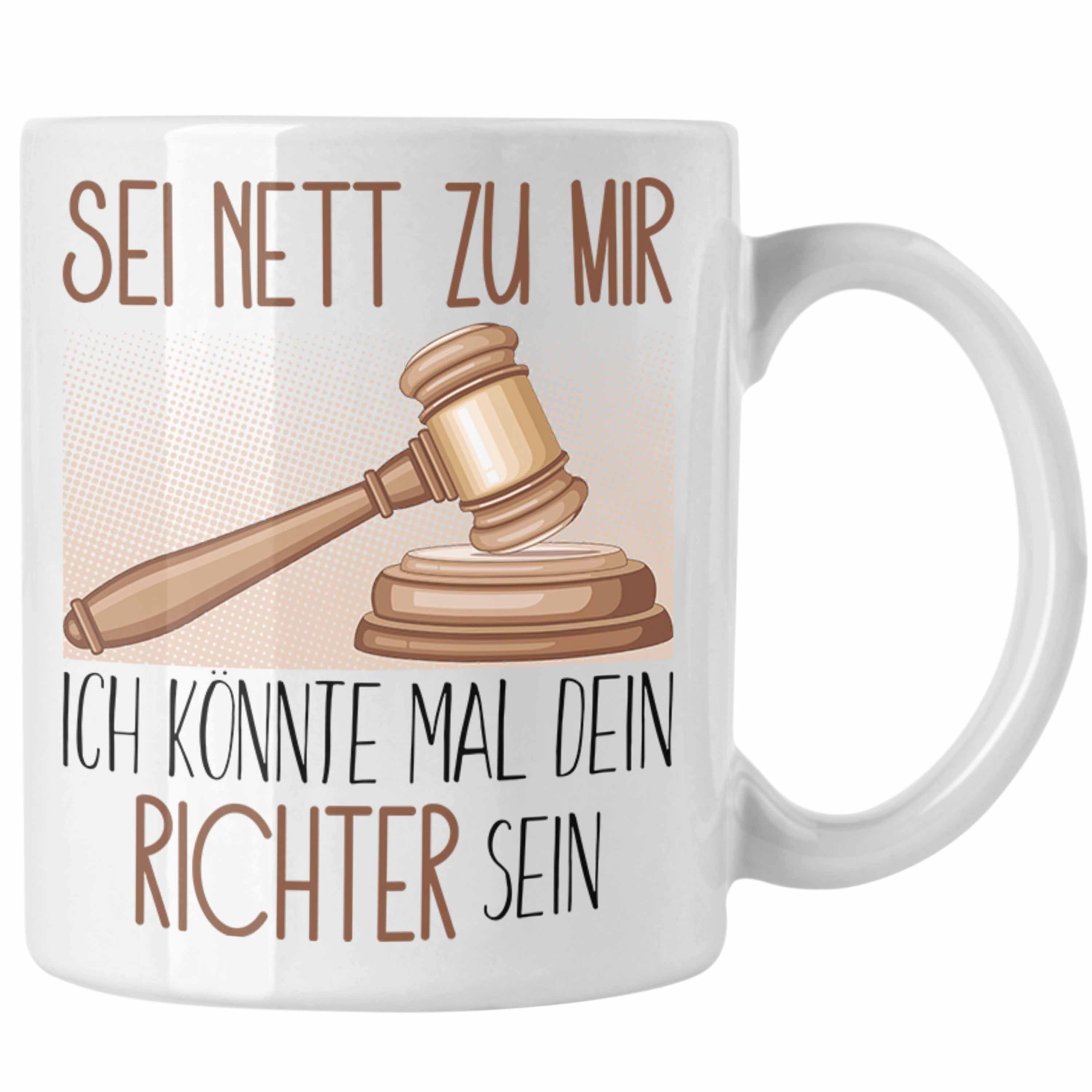 Trendation Tasse Angehender Richter Tasse Geschenk Jura Studium Jurist Geschenkidee Spr Weiss