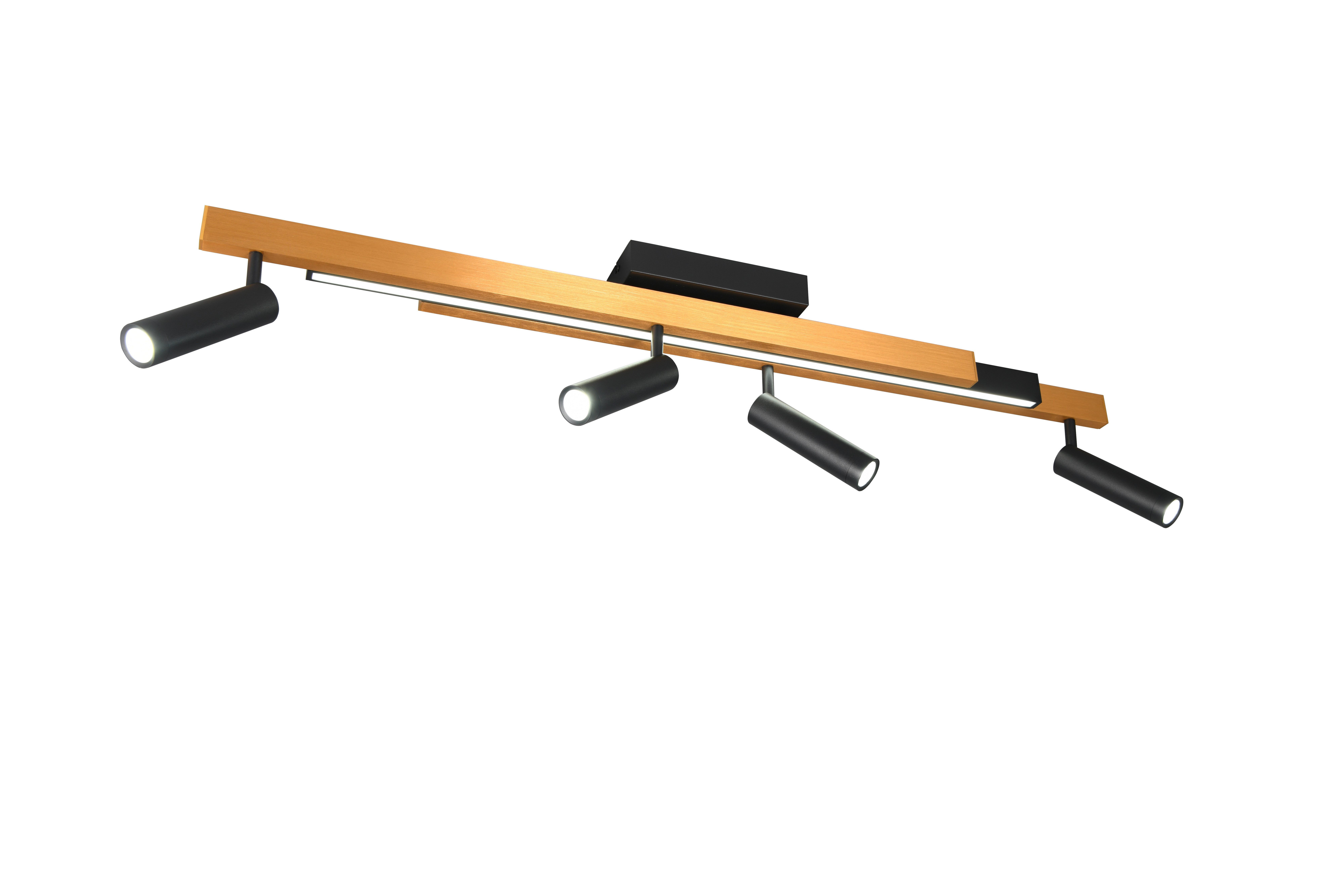 TRIO Leuchten LED Deckenleuchte ZENO ausziehbare LED Deckenlampe mit 4 verstellbaren Spots dimmbar CCT, getrennt schaltbar, LED fest integriert, warmweiß - kaltweiß, getrennt schaltbare Spots, Lichtfarbe einstellbar inkl Fernbedienung