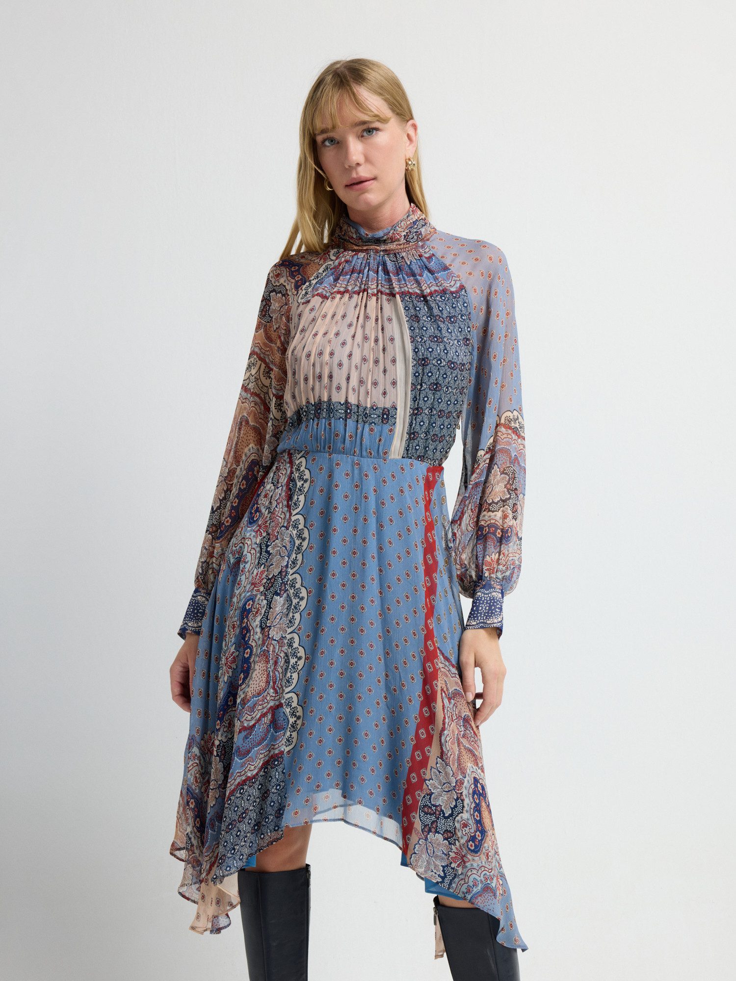 adL Druckkleid Volantkleid