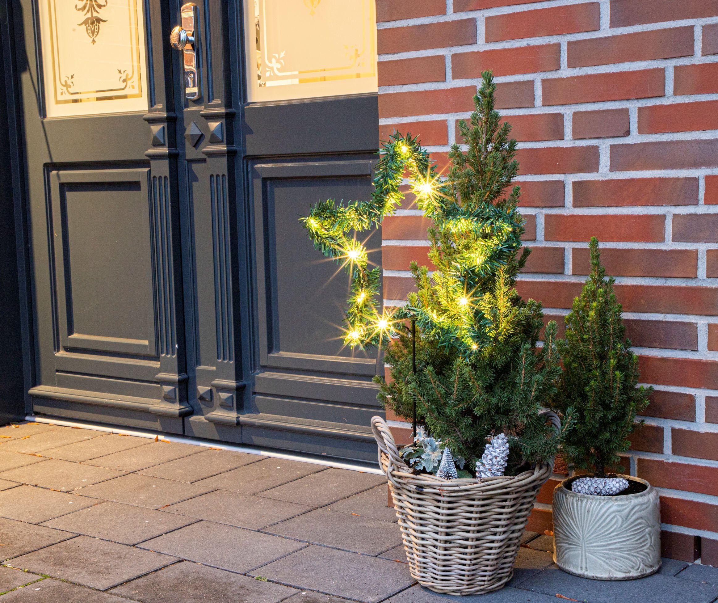 Spetebo LED Dekolicht LED mit - LED, Stern cm, 35 warmweiss Erdspieß Garten Deko