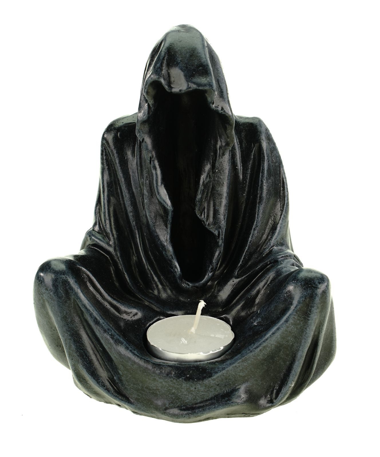 Vogler Dekofigur Grim Reaper Teelichthalter inkl. Teelicht - 16 cm Gothic Sensenmann