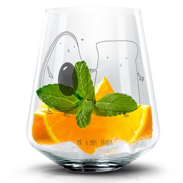 Mr. & Mrs. Panda Cocktailglas Avocado Toast - Transparent - Geschenk, Hochzeit, Cocktail Glas mit W, Premium Glas, Einzigartige Gravur