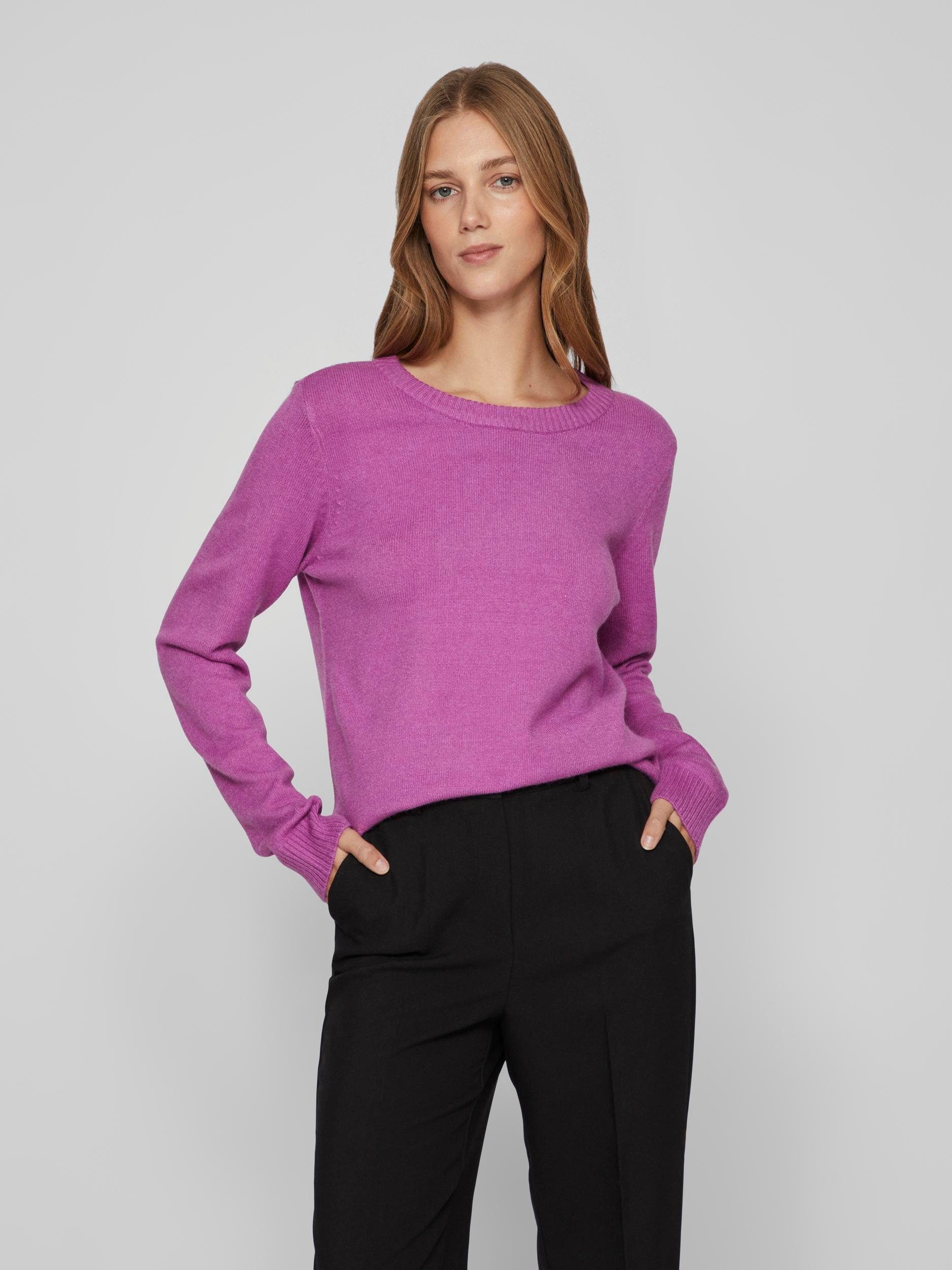 NOOS L/S Rundhalspullover KNIT MELANGE Orchid Cattleya VIRIL TOP O-NECK Detail:DARK Vila -