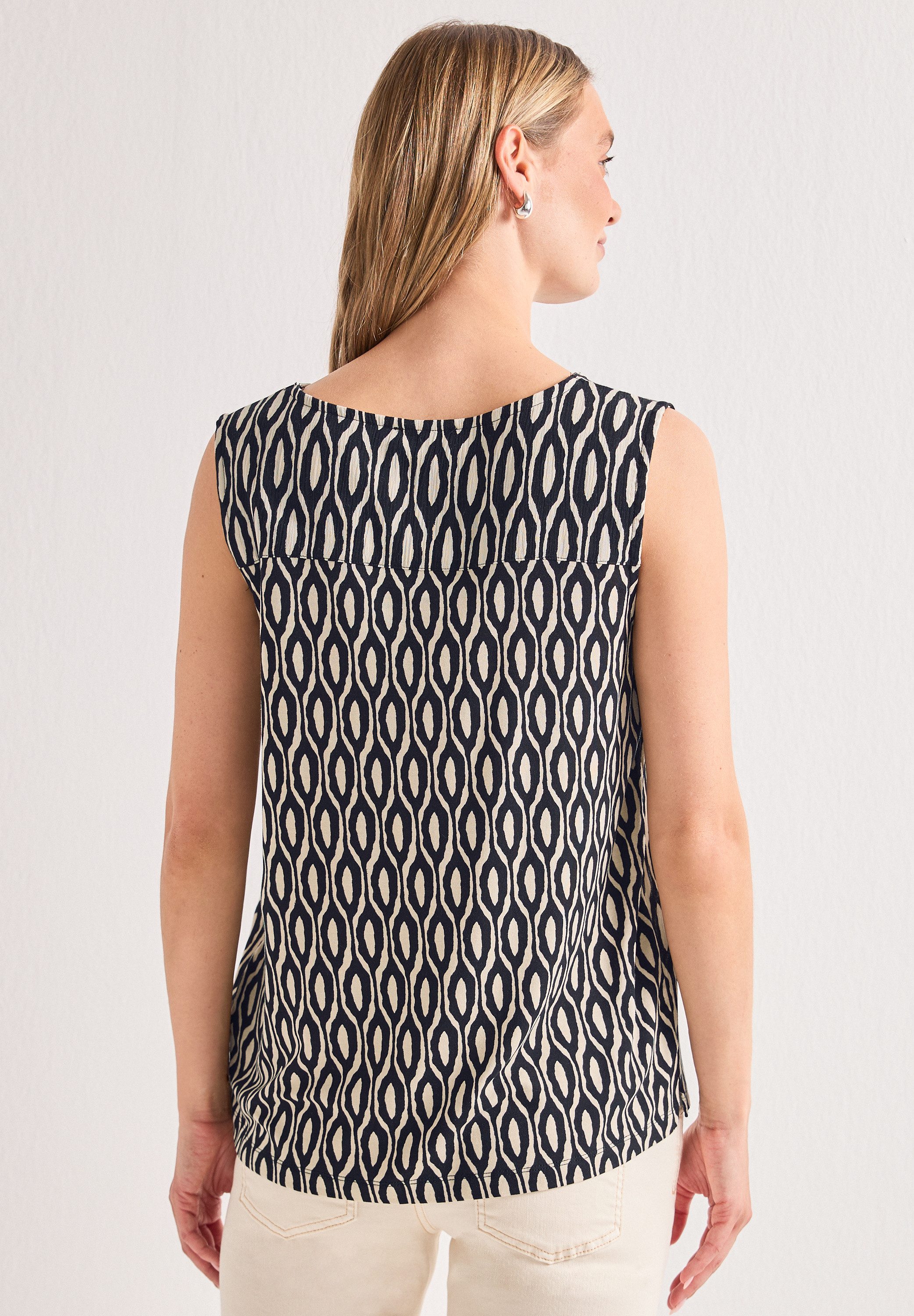 STREET ONE Shirttop Sommertop mit Strukturmix und Print