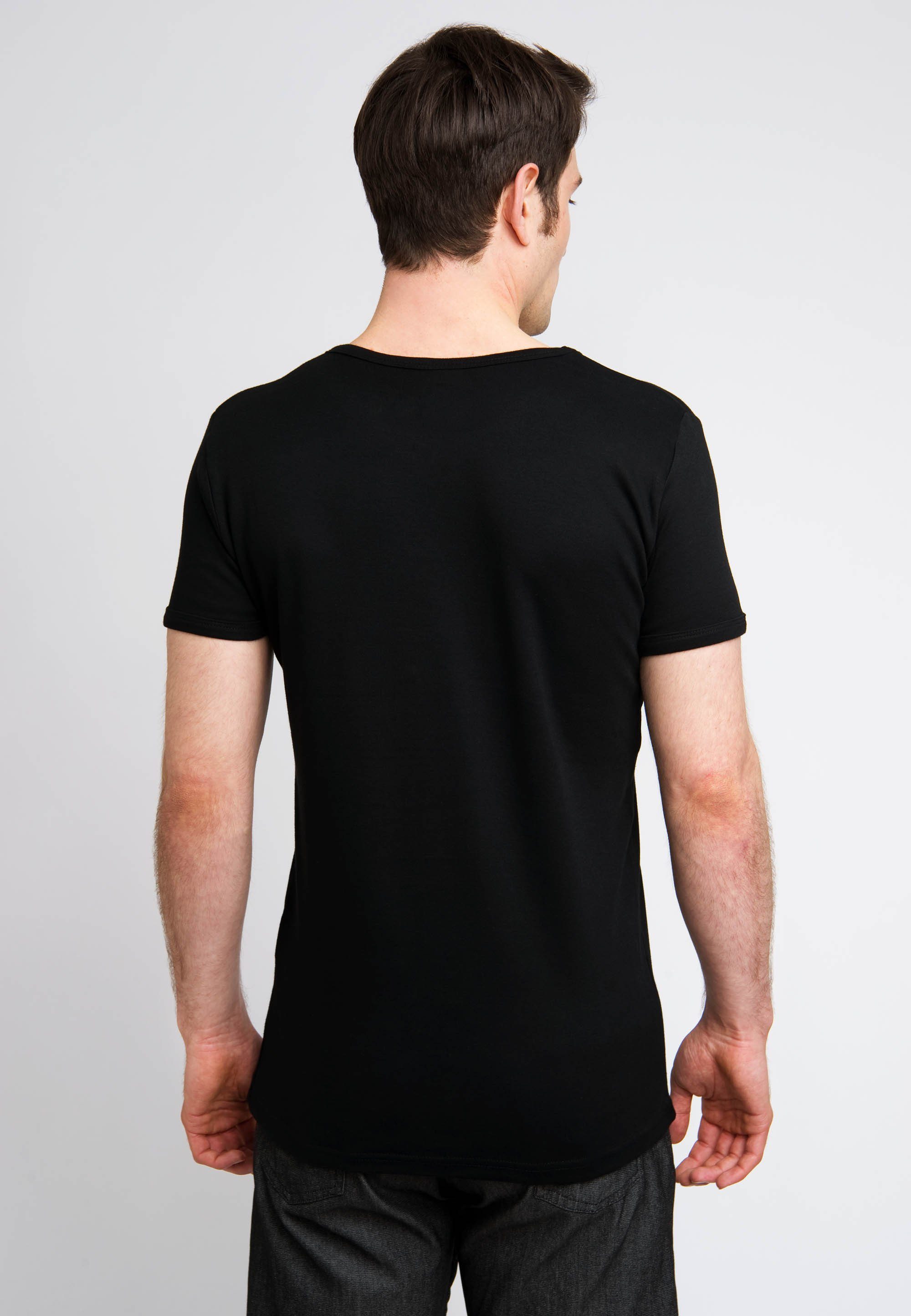 LOGOSHIRT T-Shirt Two Face - Flippin\ The Coin mit tollem Two Face-Print