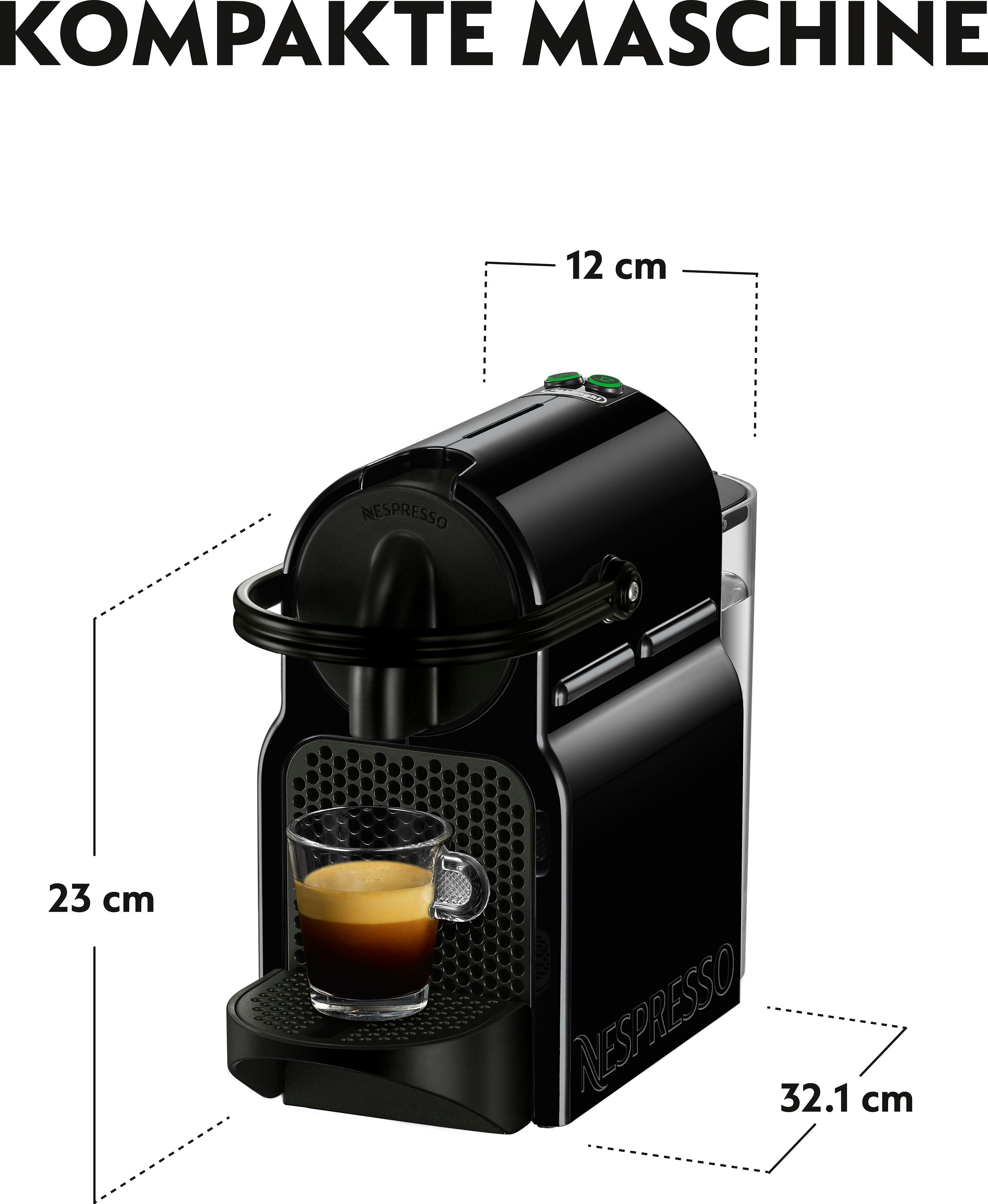 Kapseln mit von Nespresso DeLonghi, 80.B 7 EN inkl. Inissia Willkommenspaket Black, Kapselmaschine