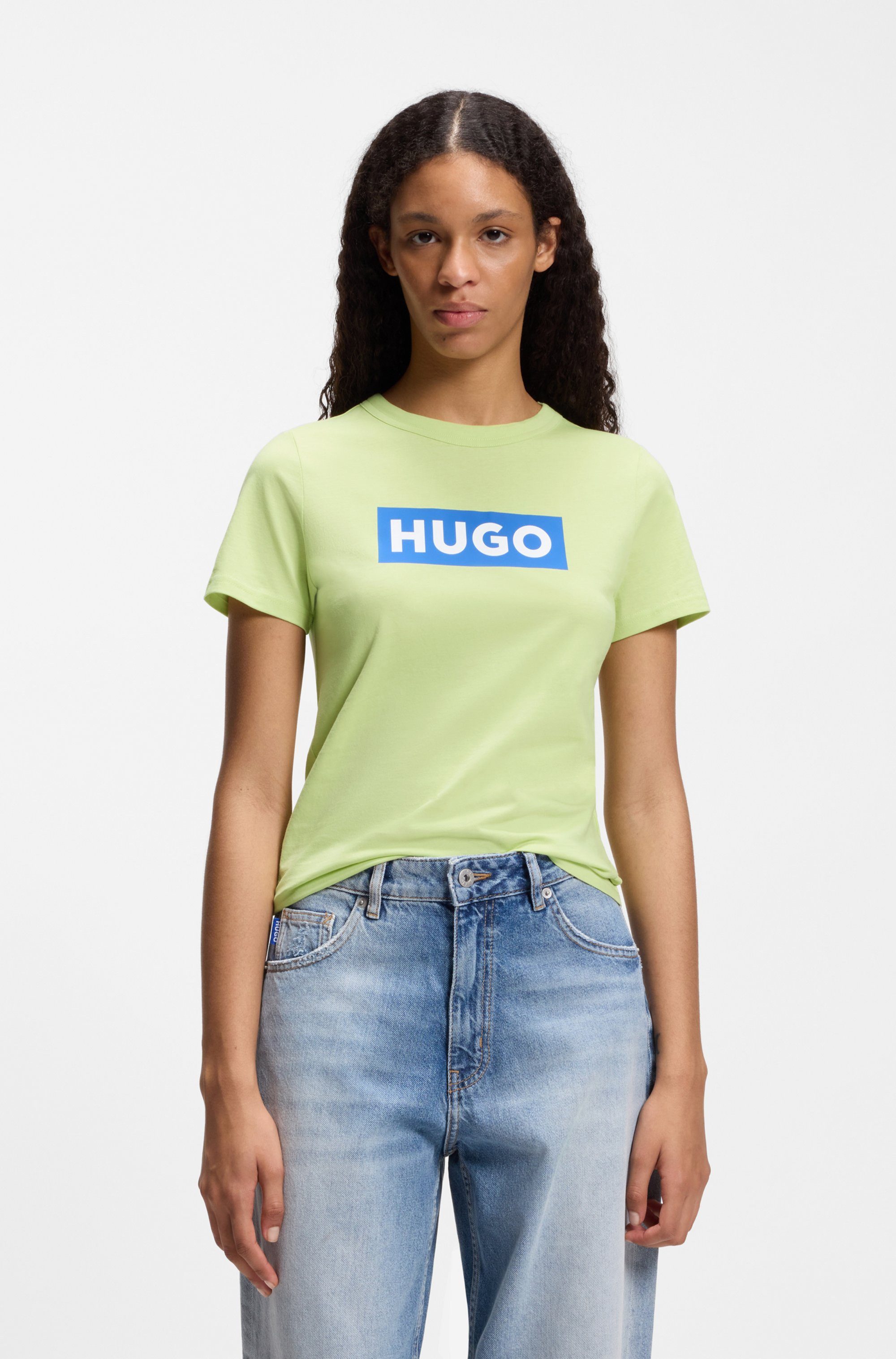 HUGO Blue T-Shirt Classic Tee mit Rundhals, Logodruck