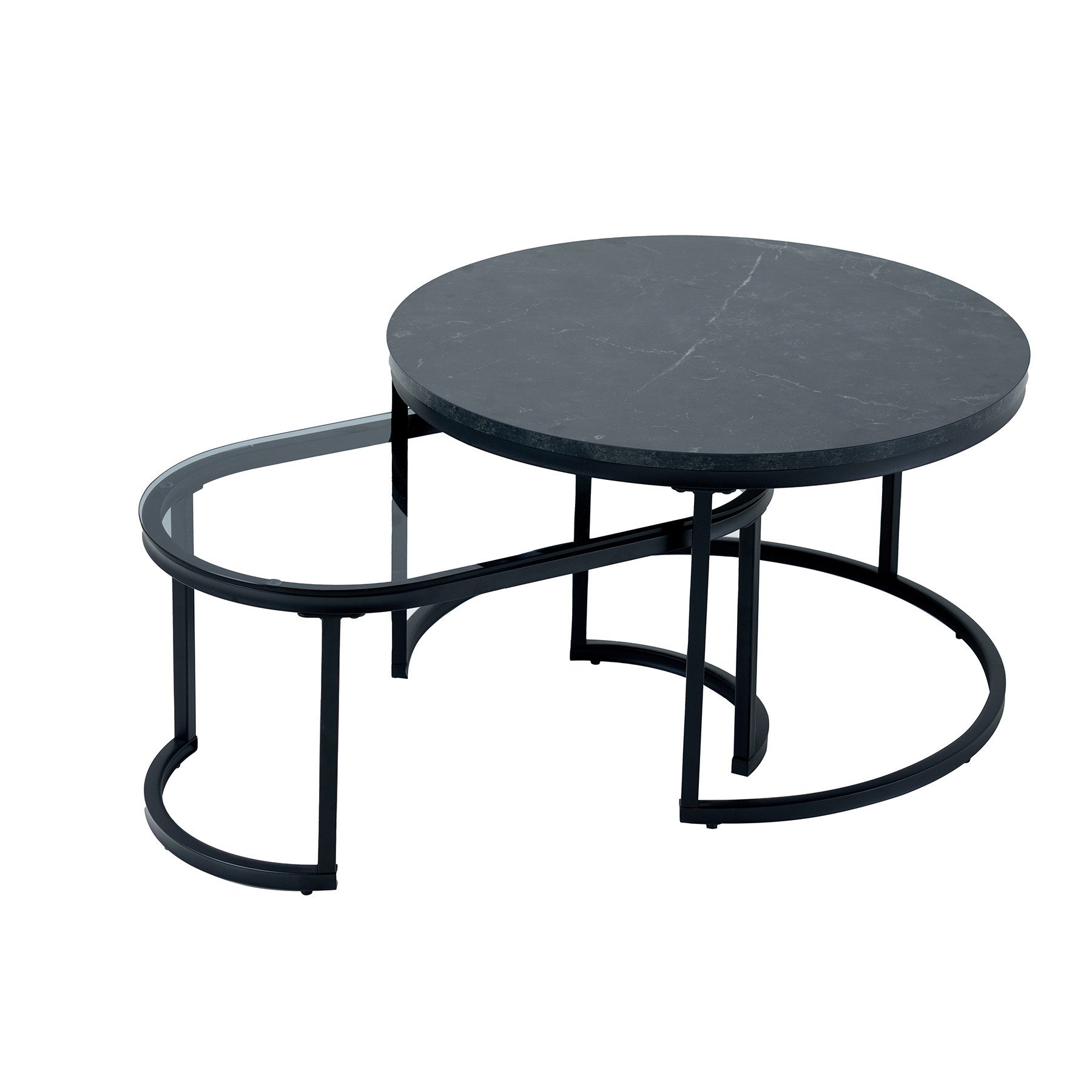 Couchtisch ELEGANCE Ø70cm graphit / schwarz
