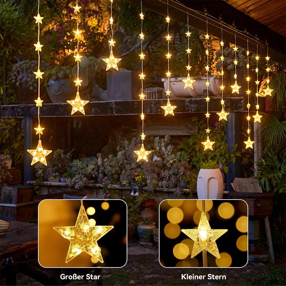 Down DOPWii hängende Star LED-Lichterkette Strip 12 dekorative Lights, wasserdichte Lichter