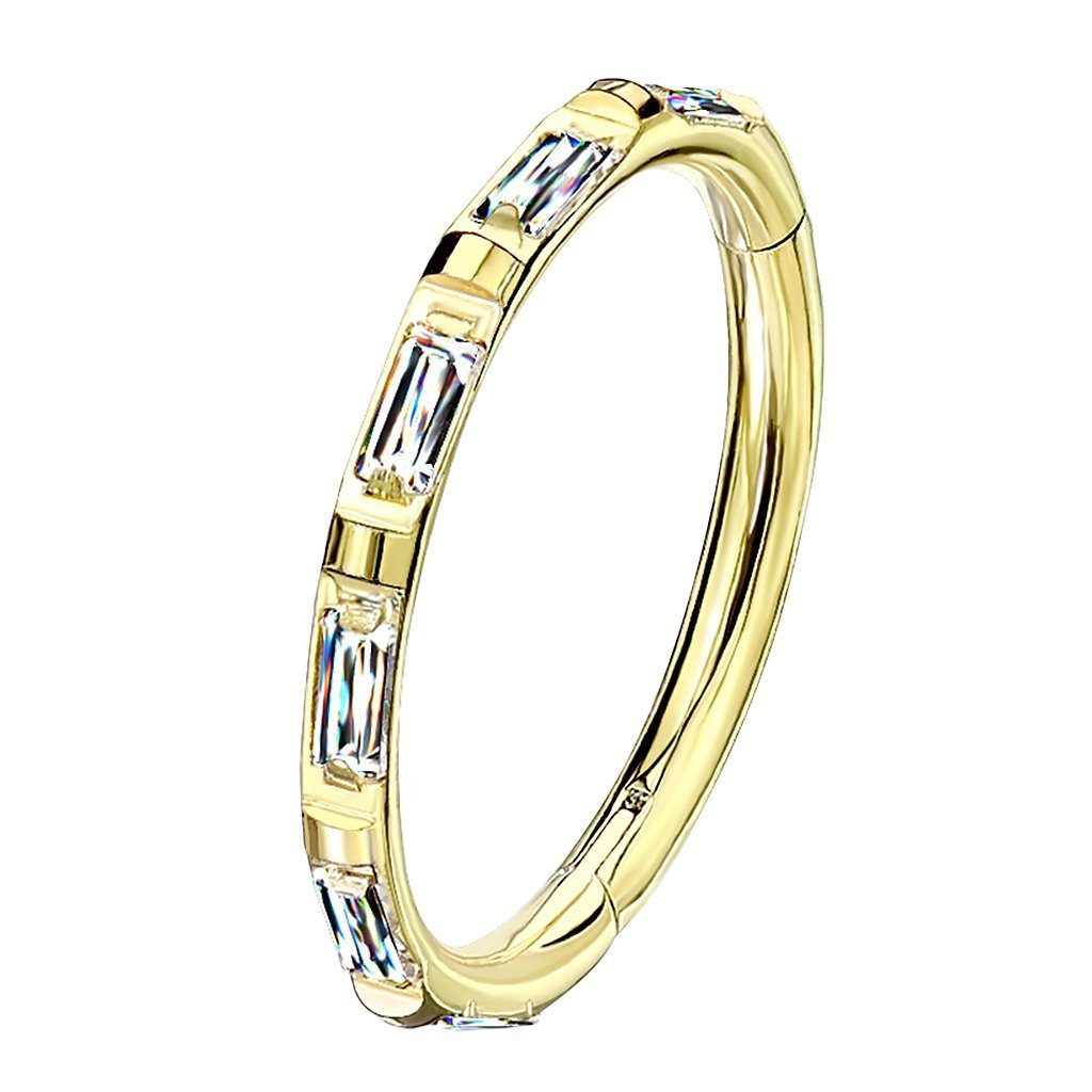 Taffstyle Nasenpiercing Piercing Nase Clicker rechteckige Kristalle, Segmen günstig online kaufen