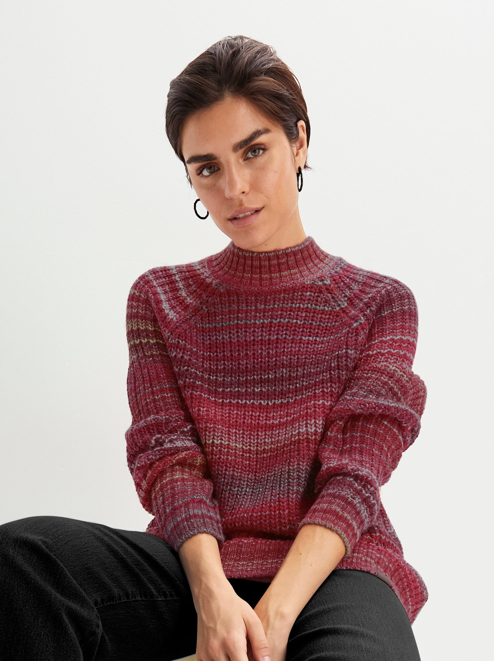 Strickpullover Stehkragenpullover
