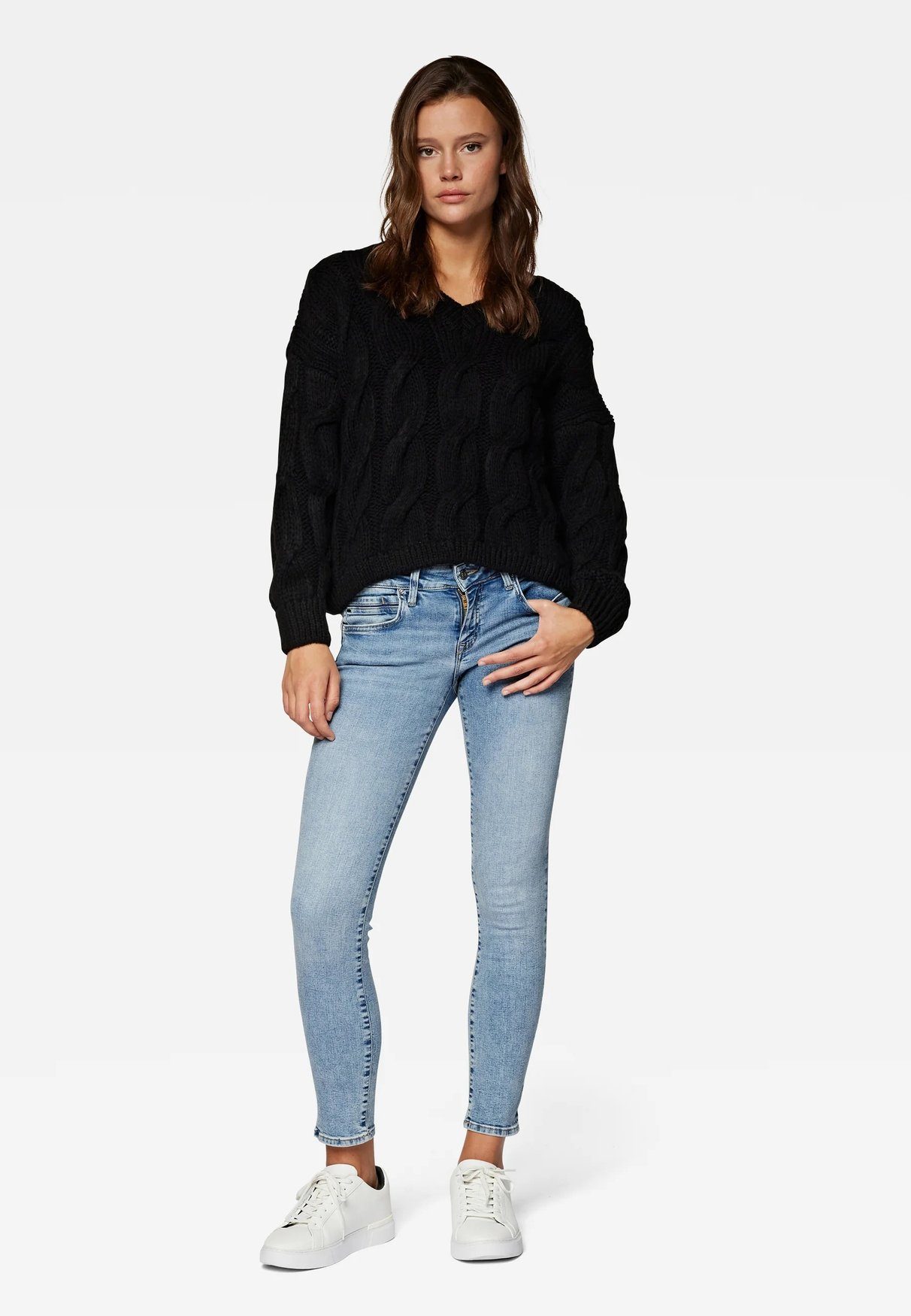 Mavi Strickpullover Strick Struktur Langarm Basic günstig online kaufen