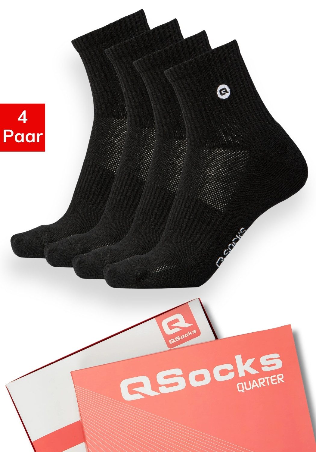 Socken Quarter Socken Damen Herren Gepolstert 100% Baumwolle 35-46 /QSOCKS