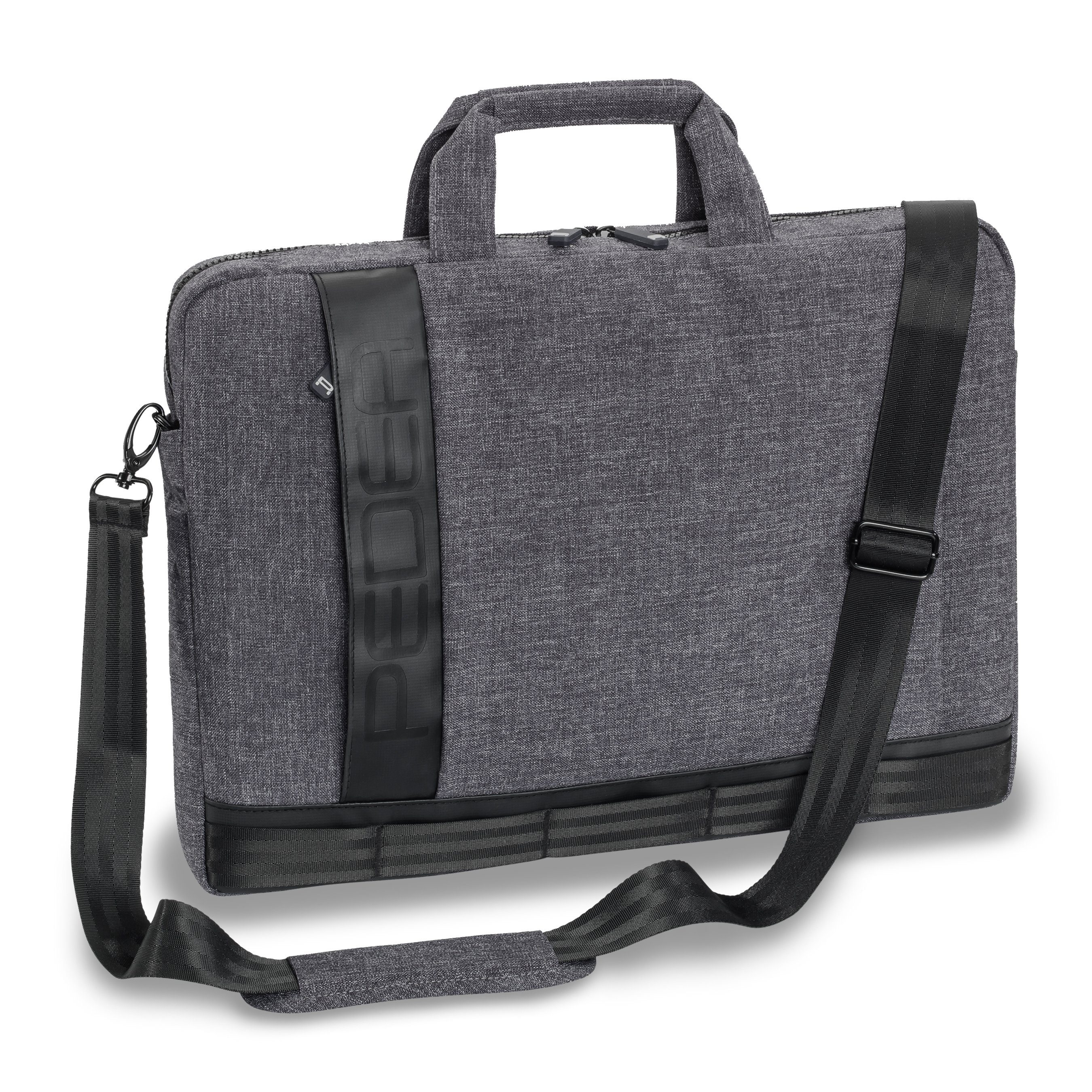PEDEA Laptoptasche FANCY (15,6 Zoll (39,6 cm), elegante Umhängetasche, gepolstert und wasserabweisend grau | Businesstaschen