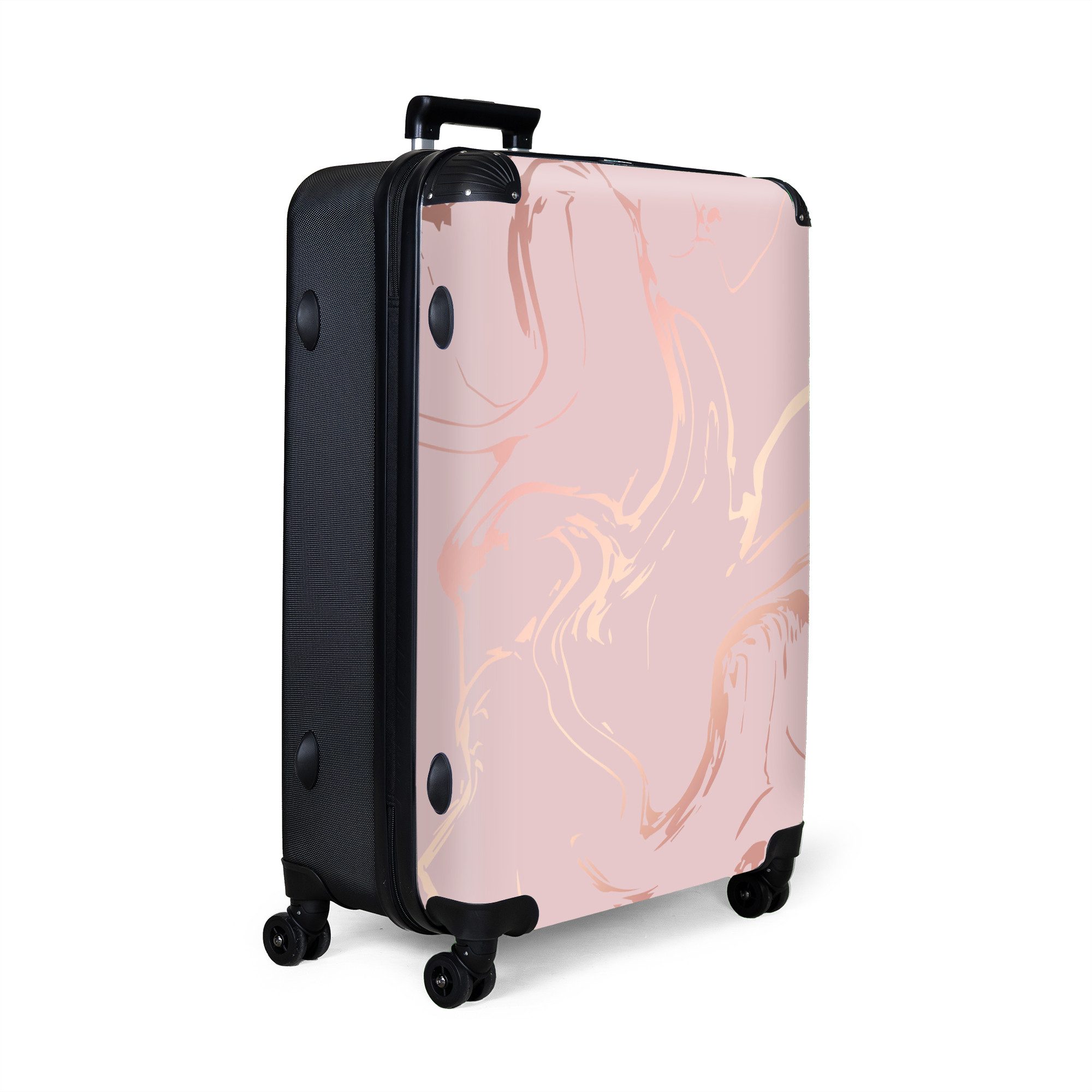 NoBoringSuitcases.com© Hartschalen-Trolley Marmor - Roségold - günstig online kaufen
