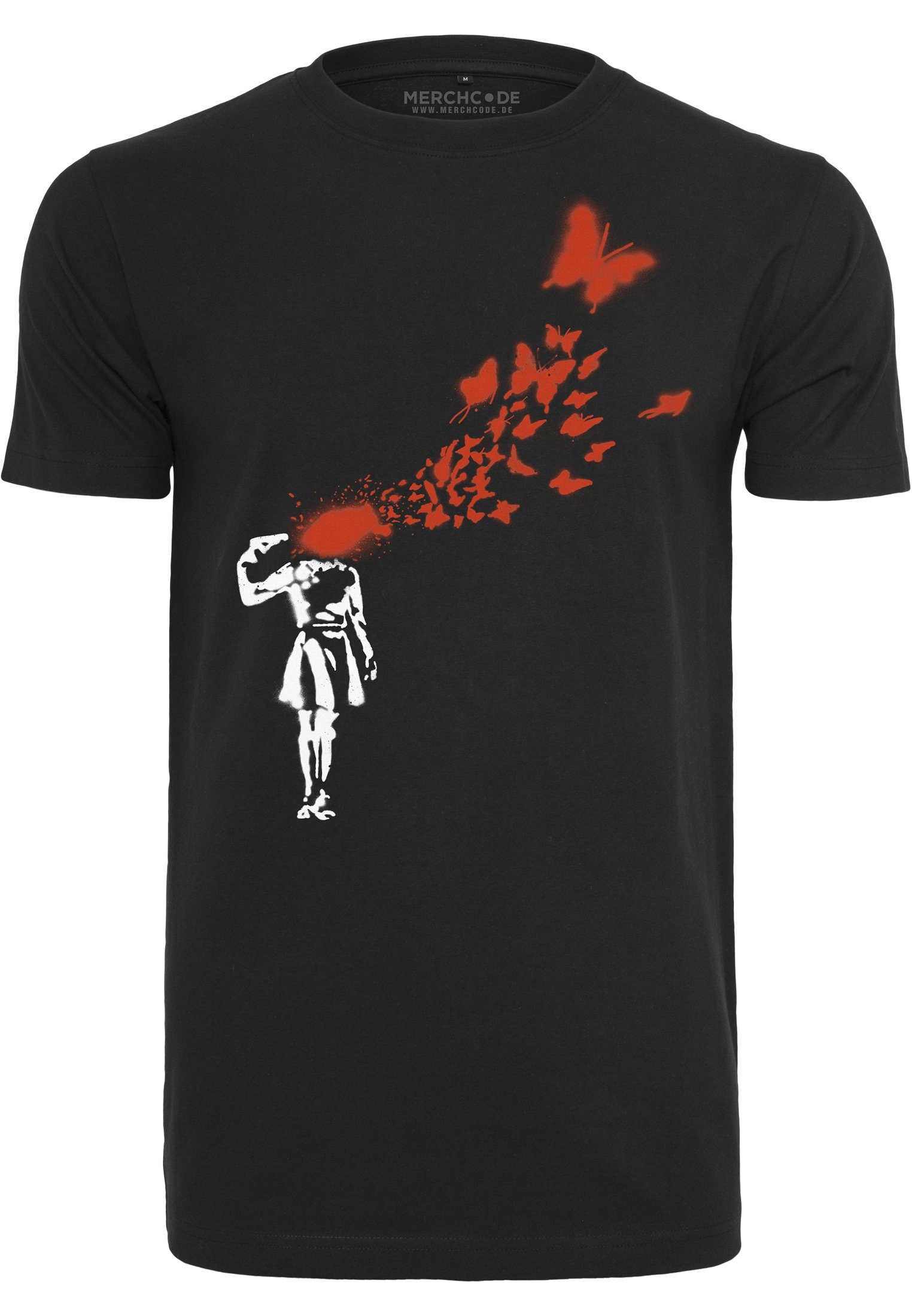 Tee Graffiti Brandalised Banksy´s Merchcode Herren Butterfly T-Shirt (1-tlg) -