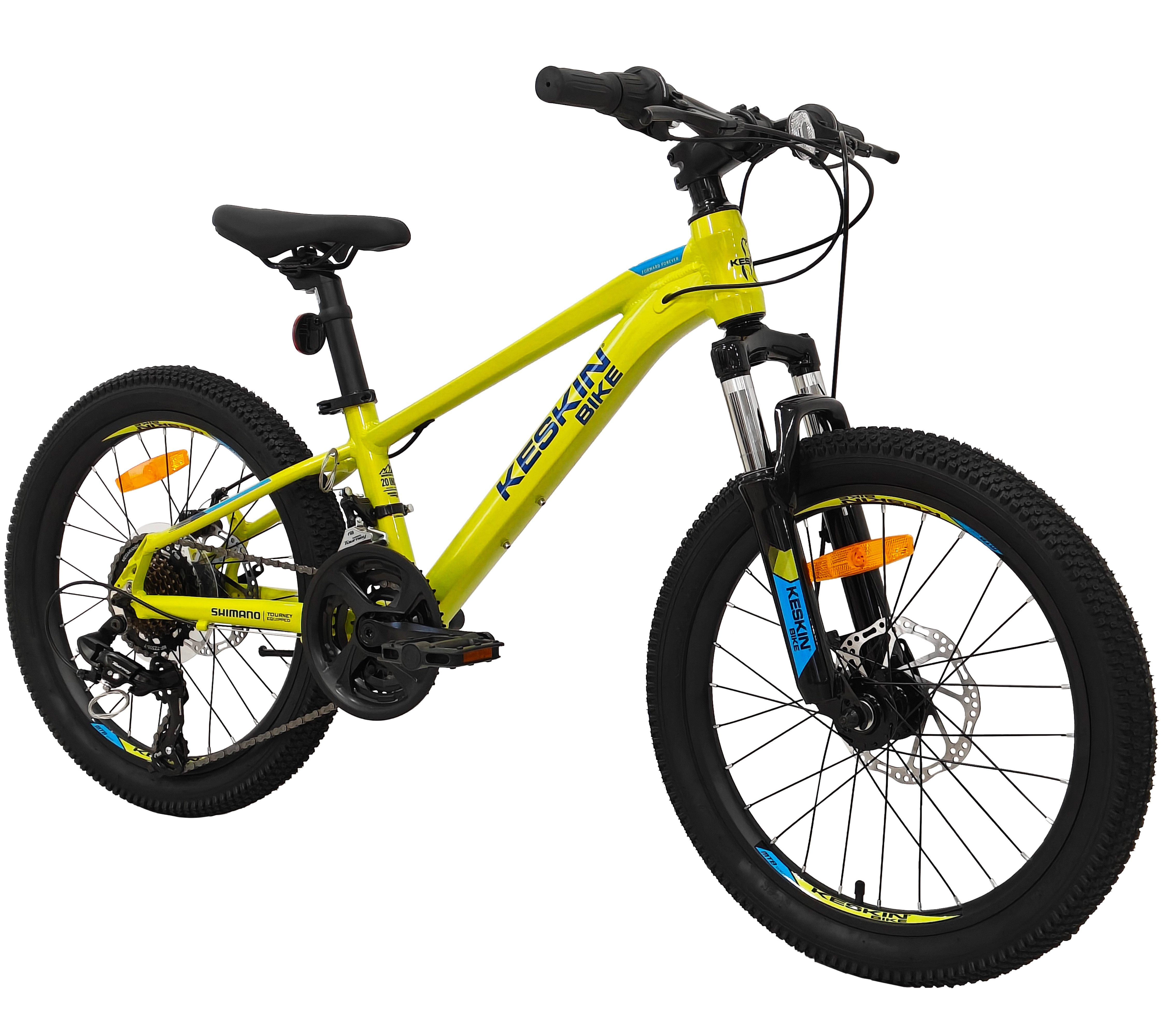 Keskin eBike Mountainbike Keskin MTB1 – 20 Zoll Kinderfahrrad für Jungen und Mädchen, 21 Gang Shimano RD-TY300D/RV100 Schaltwerk, (Aluminiumrahmen, mechanischen Scheibenbremsen), mit 20"x 2,35" Luftreifen ideal für Gelände und Alltag