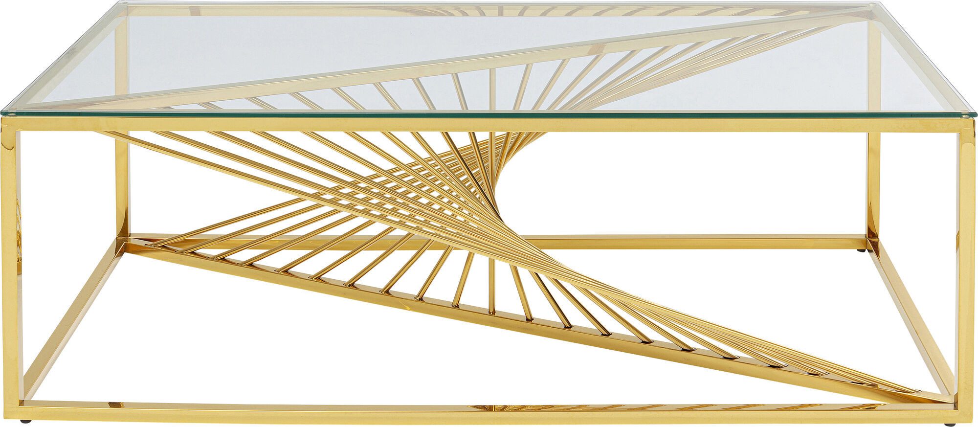 Couchtisch Couchtisch Laser Gold Klarglas 120x60cm