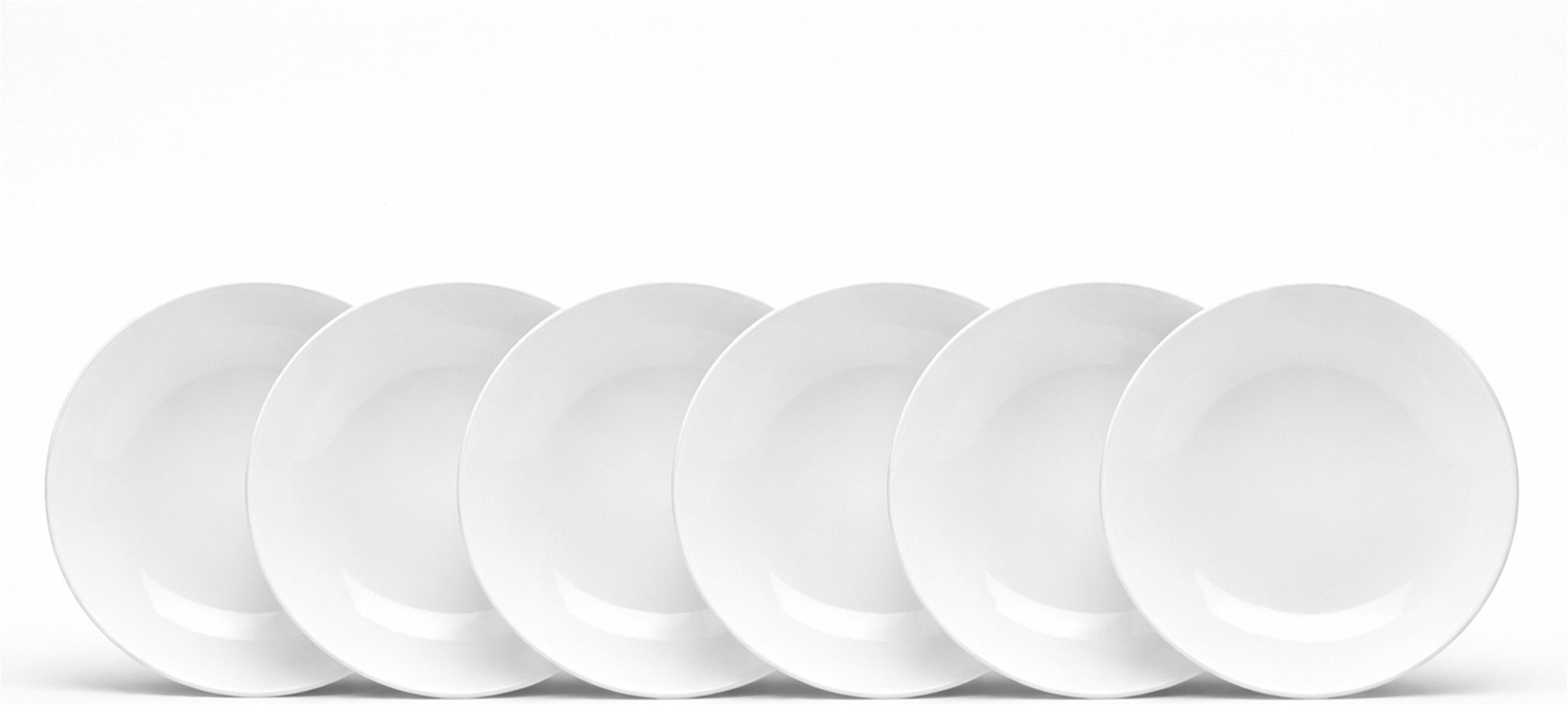van Well Suppenteller Malmö, Teller 20 cm, 6 Stück, (6 St), Teller Set, Steingut, spülmaschinen-/mikrowellengeeignet
